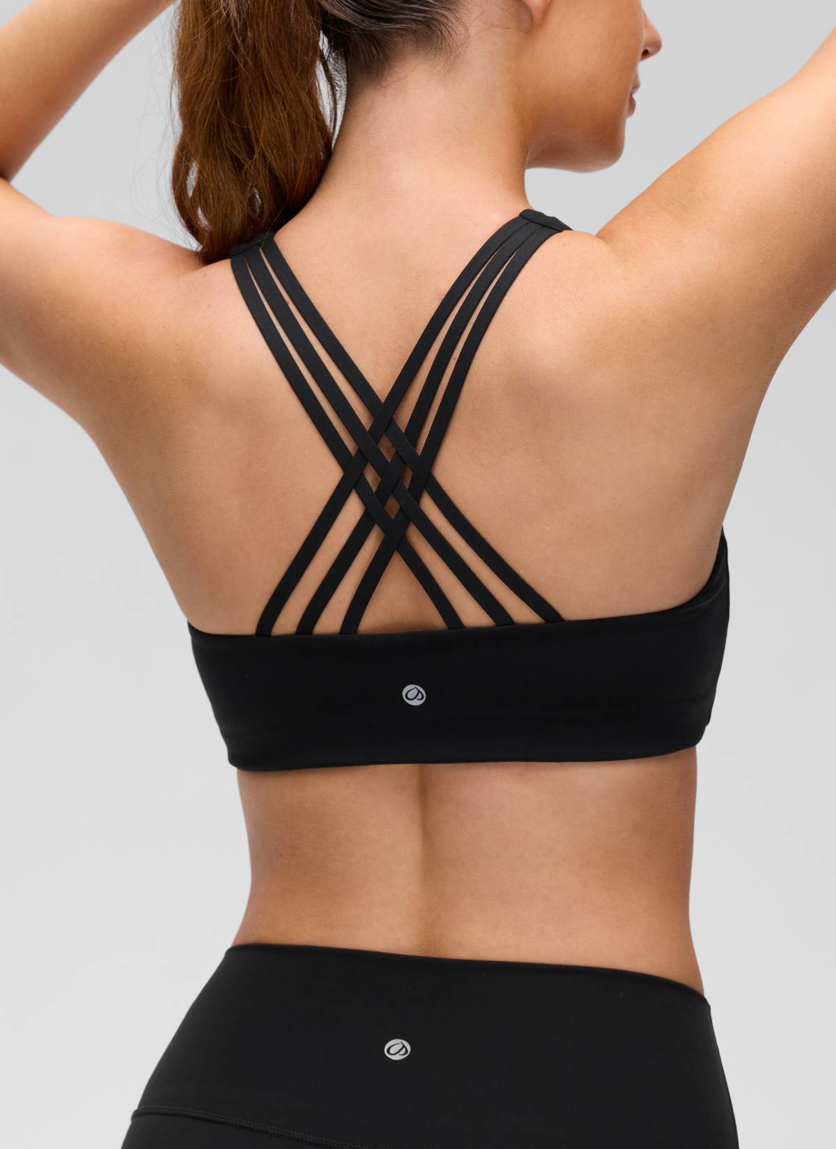 Soutien-gorge de sport de yoga Butterluxe à col en V et dos à brides CRZ YOGA pour femme Noir