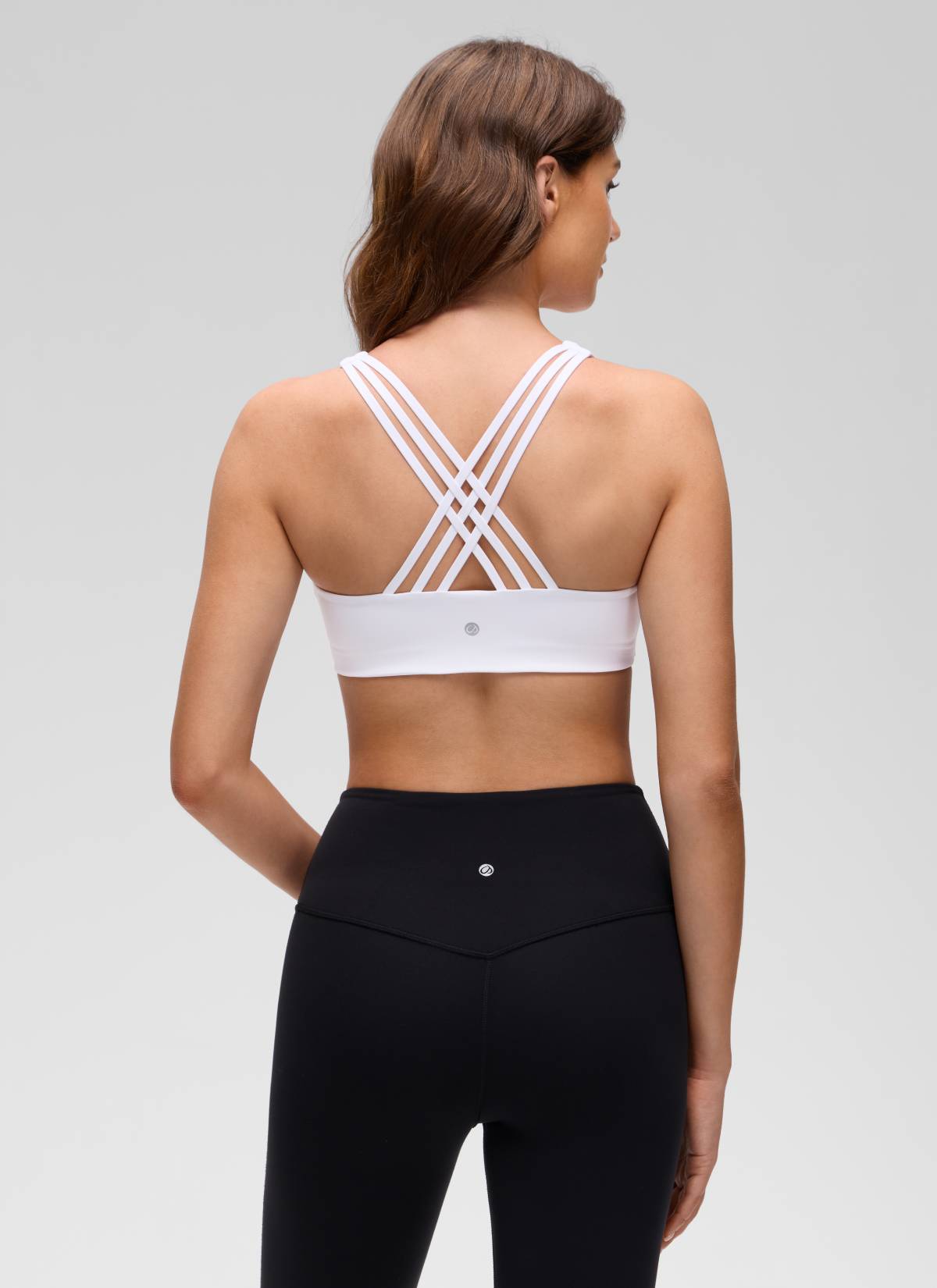 Soutien-gorge de sport de yoga Butterluxe à col en V et dos à brides CRZ YOGA pour femme Blanc