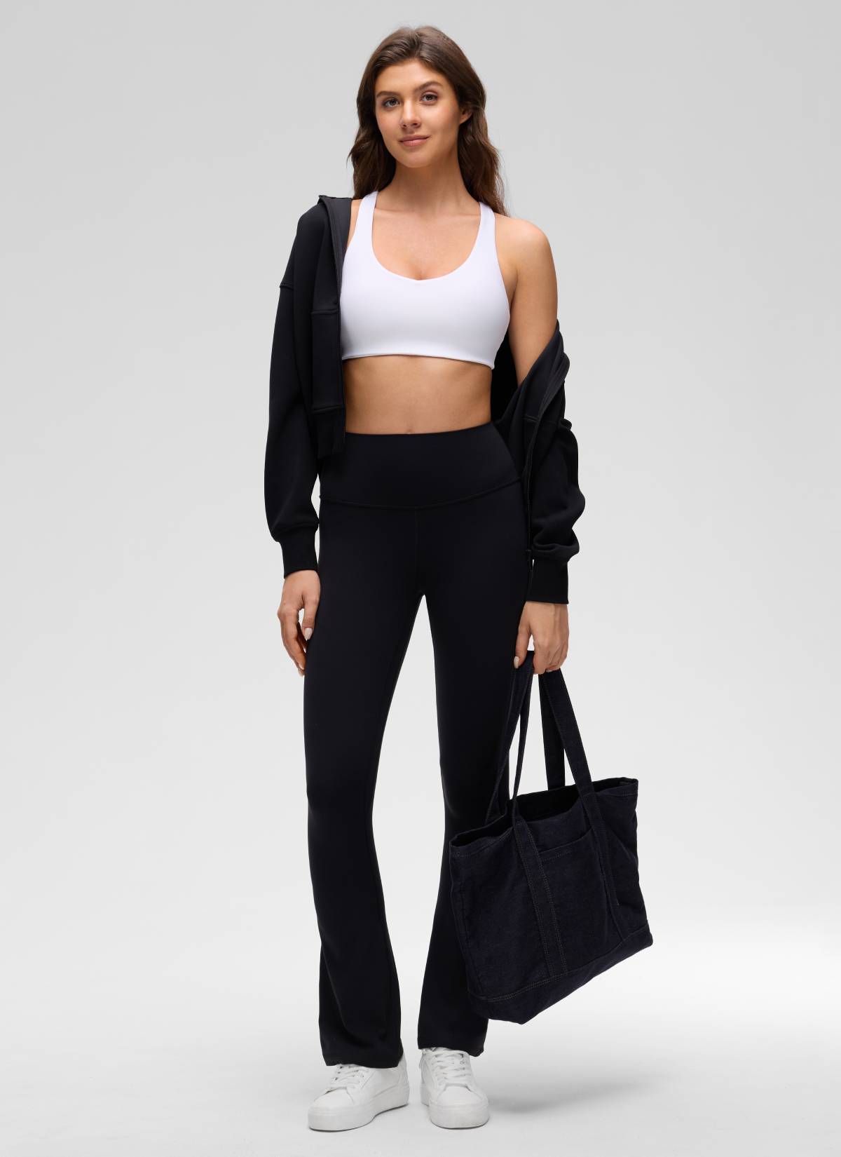 Soutien-gorge de sport de yoga Butterluxe à col en V et dos à brides CRZ YOGA pour femme Blanc