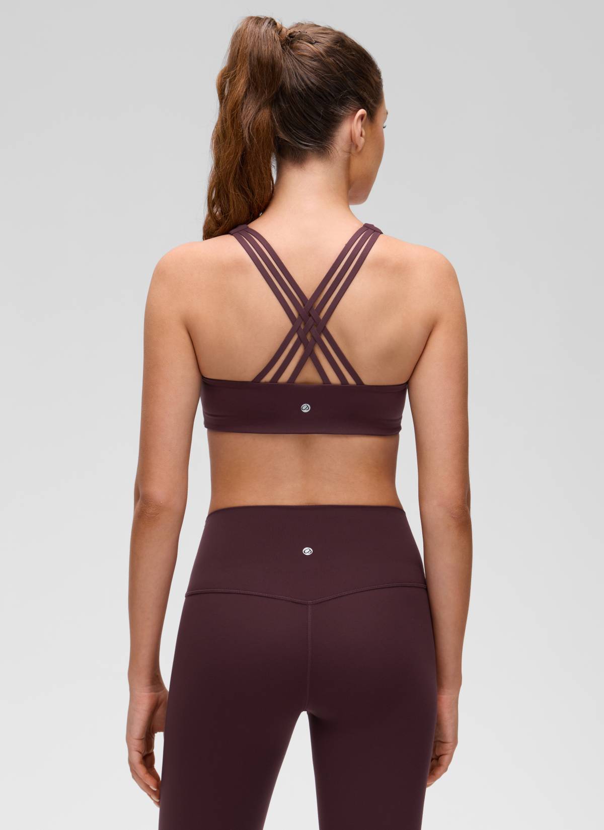 CRZ YOGA Femme, Soutien-gorge de sport Butterluxe Yoga, col en V, dos à bretelles, Prune Mûre