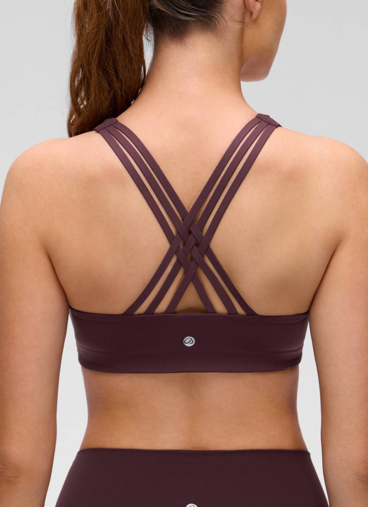 CRZ YOGA Femme, Soutien-gorge de sport Butterluxe Yoga, col en V, dos à bretelles, Prune Mûre