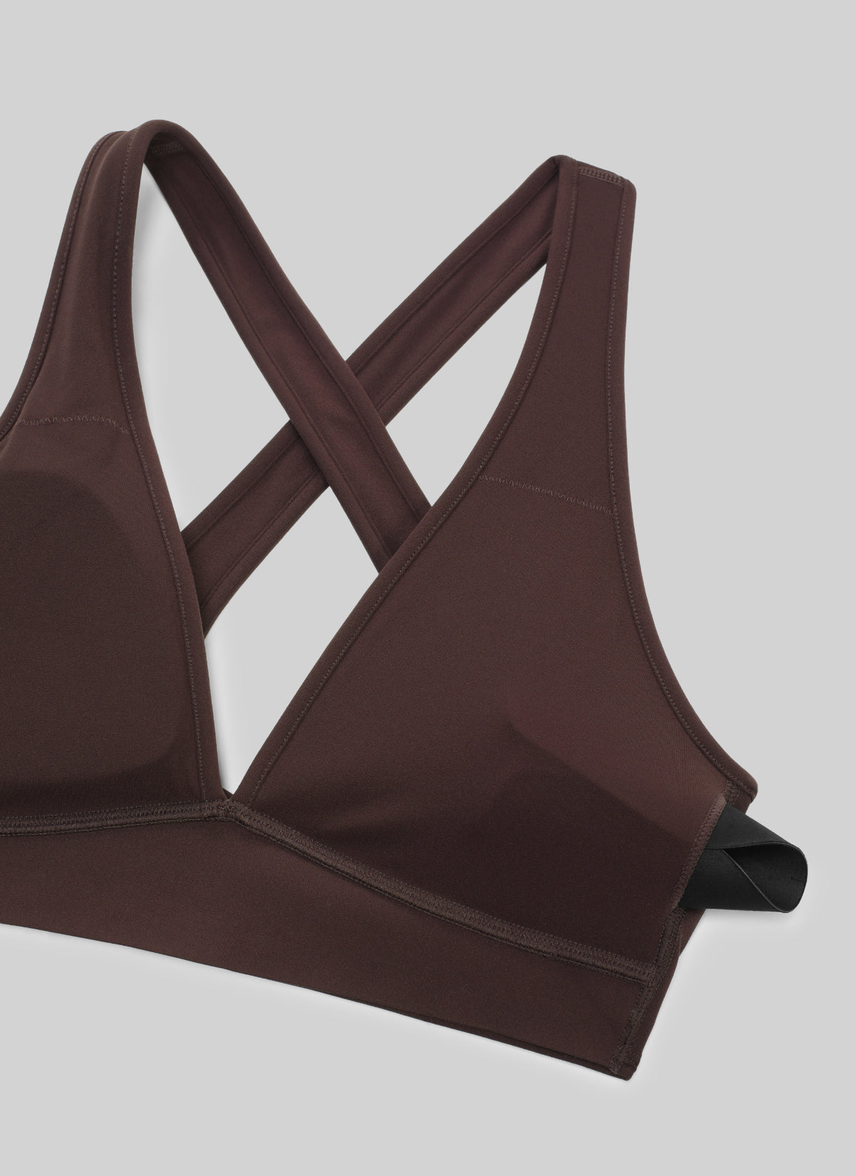Sujetador deportivo de entrenamiento con cuello en V profundo y espalda cruzada Butterlift® para mujer Hot Fudge Brown