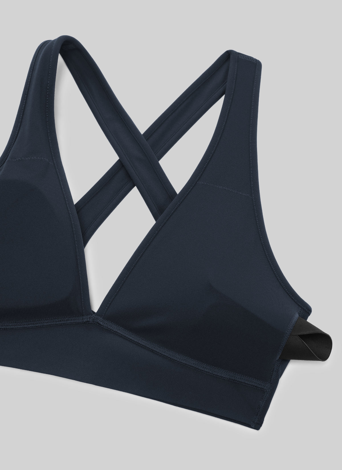 CRZ YOGA Naisten Butterlift® -treeniurheiluliivit syvällä V-pääntiellä ja ristiselällä, True Navy