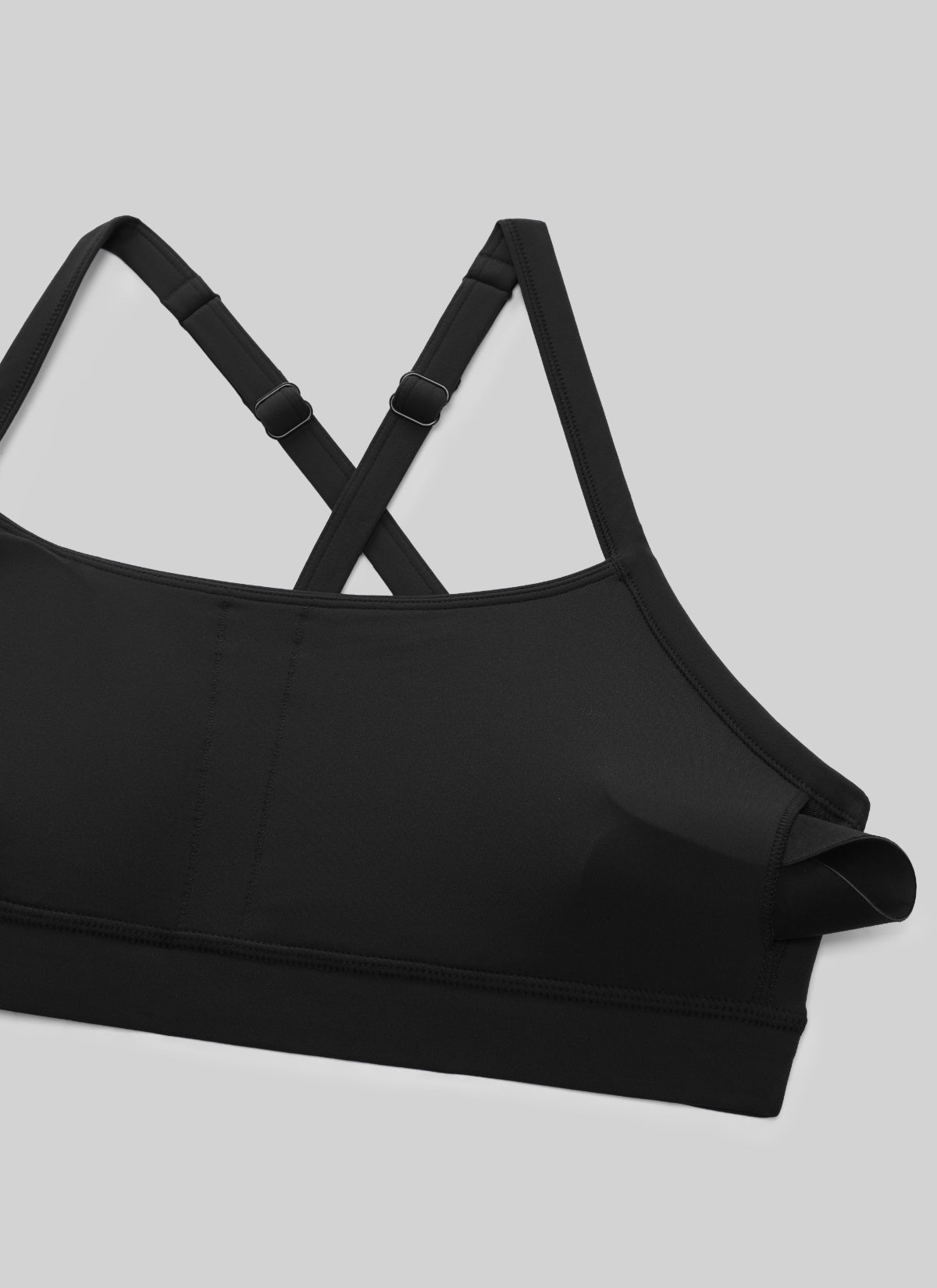 Sujetador deportivo Butterlift con cuello en U y abertura en la espalda cruzada para mujer de CRZ YOGA en negro