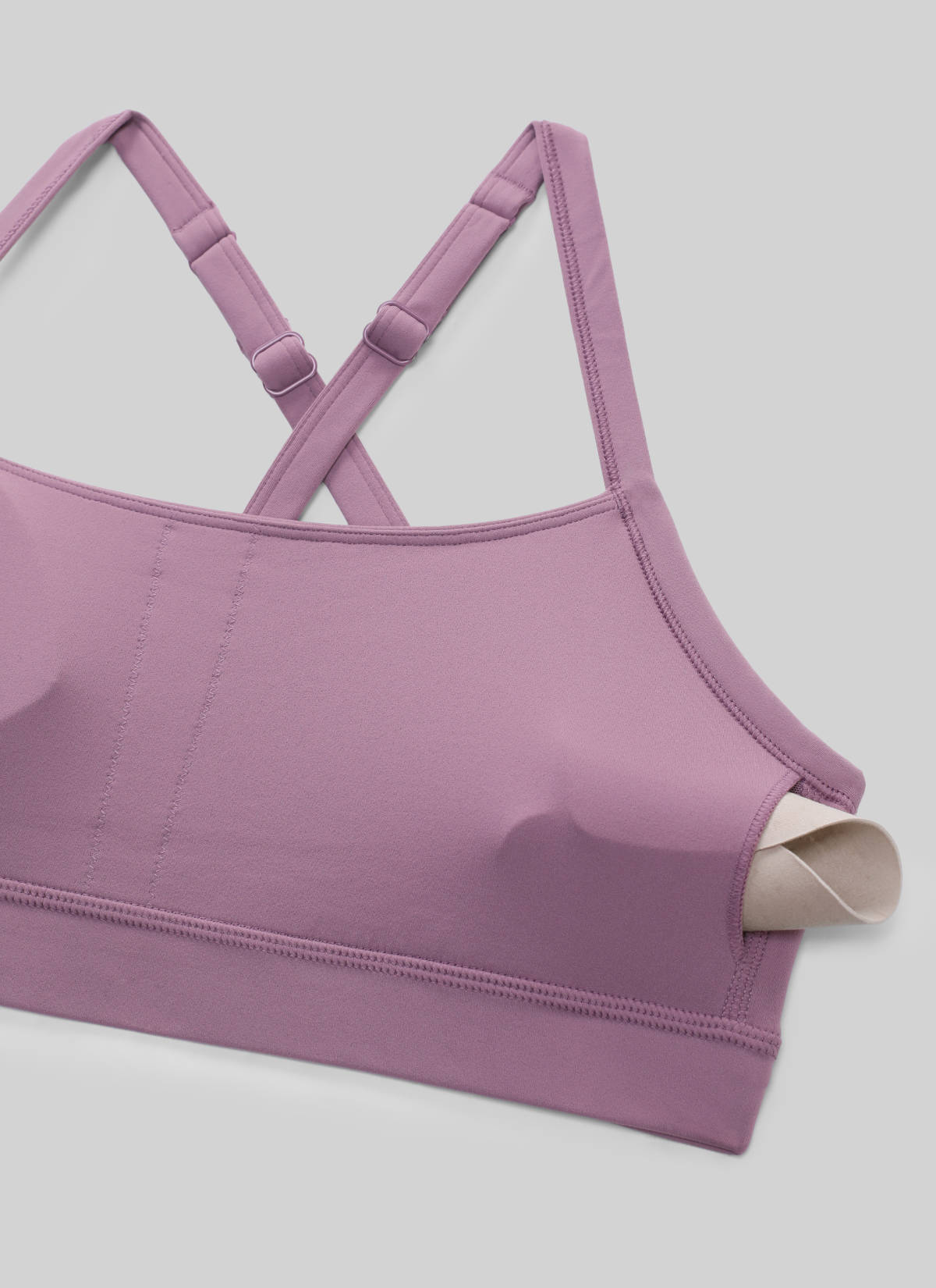 CRZ YOGA Naisten Butterlift Jooga U-aukko Ristiinmenevät Olkaimet Avoin Selkäosa Urheiluliivit Vaalea Laventeli