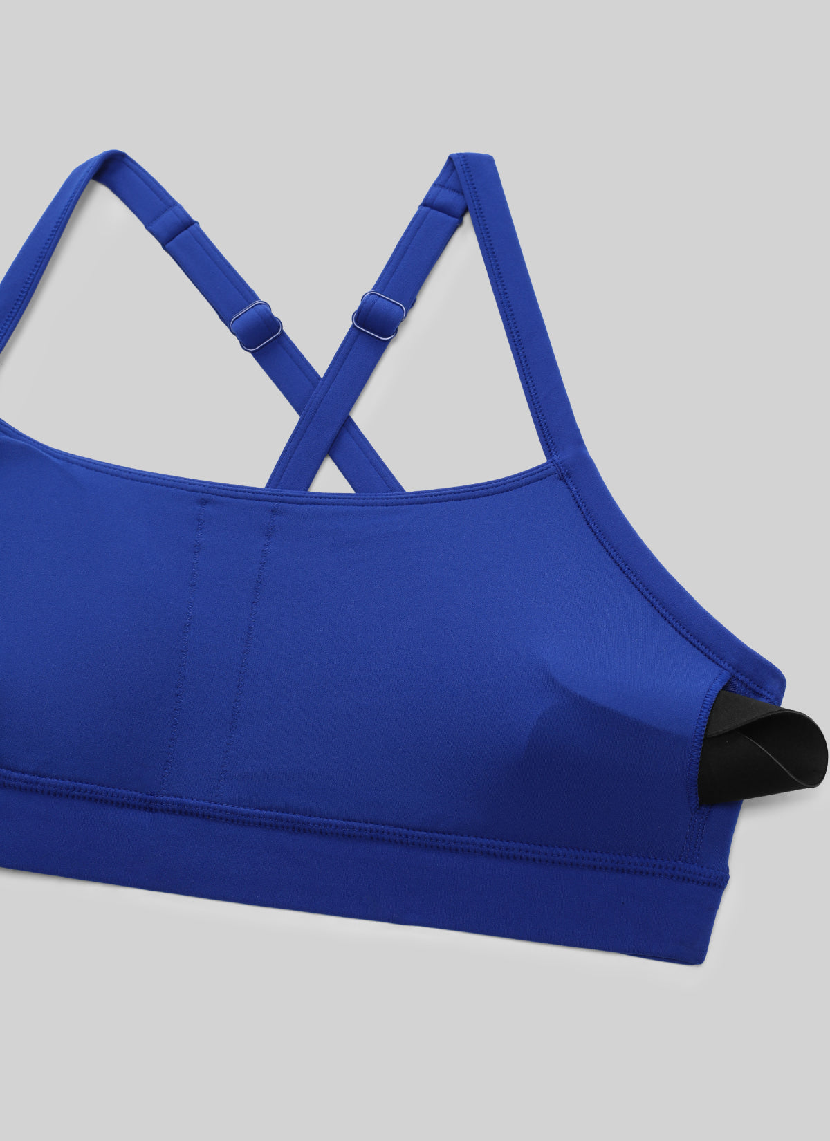 Sujetador Deportivo CRZ YOGA Butterlift de Yoga con Cuello en U, Espalda Cruzada y Abertura para Mujer, Waves Blue