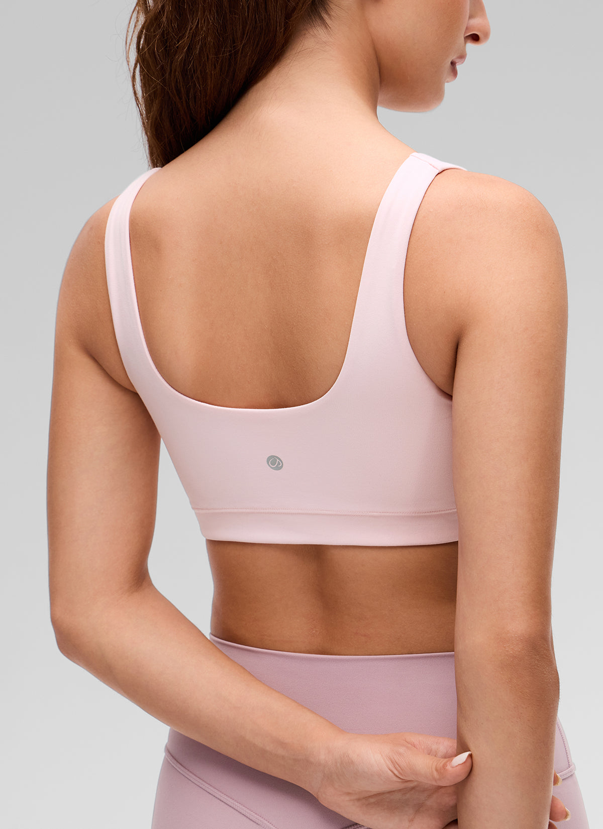 CRZ YOGA Women's Butterluxe Yoga U Back Sports Bra Light Support Strawberry Pink @model_info:Inga