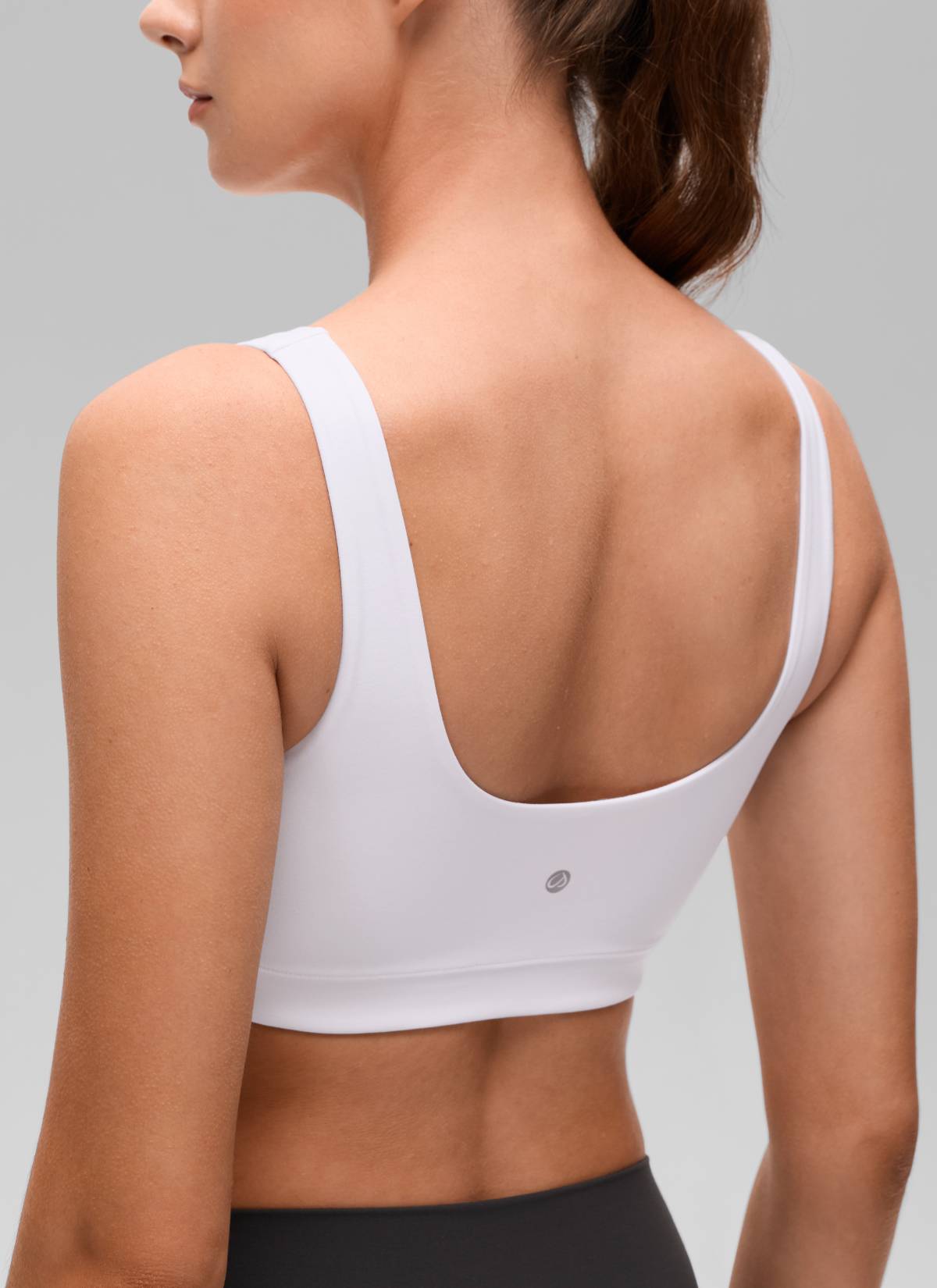 CRZ YOGA Damen-Sport-BH „ Butterluxe “ mit U-Rücken, leichte Stützkraft, weiß