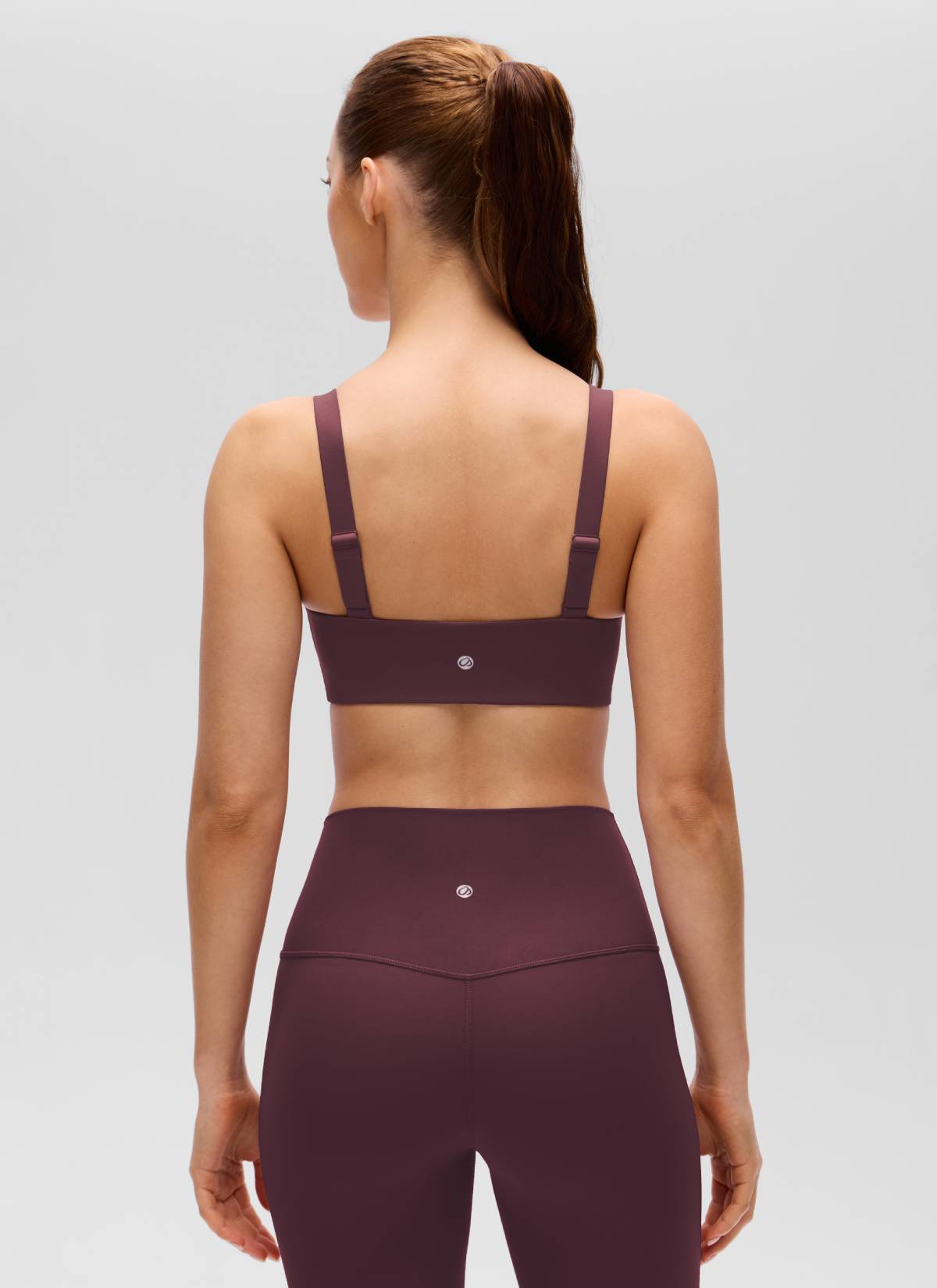 CRZ YOGA Women's Butterluxe Yoga U Neck Square Back Sports Bra Ripe Plum @model_info:Lary