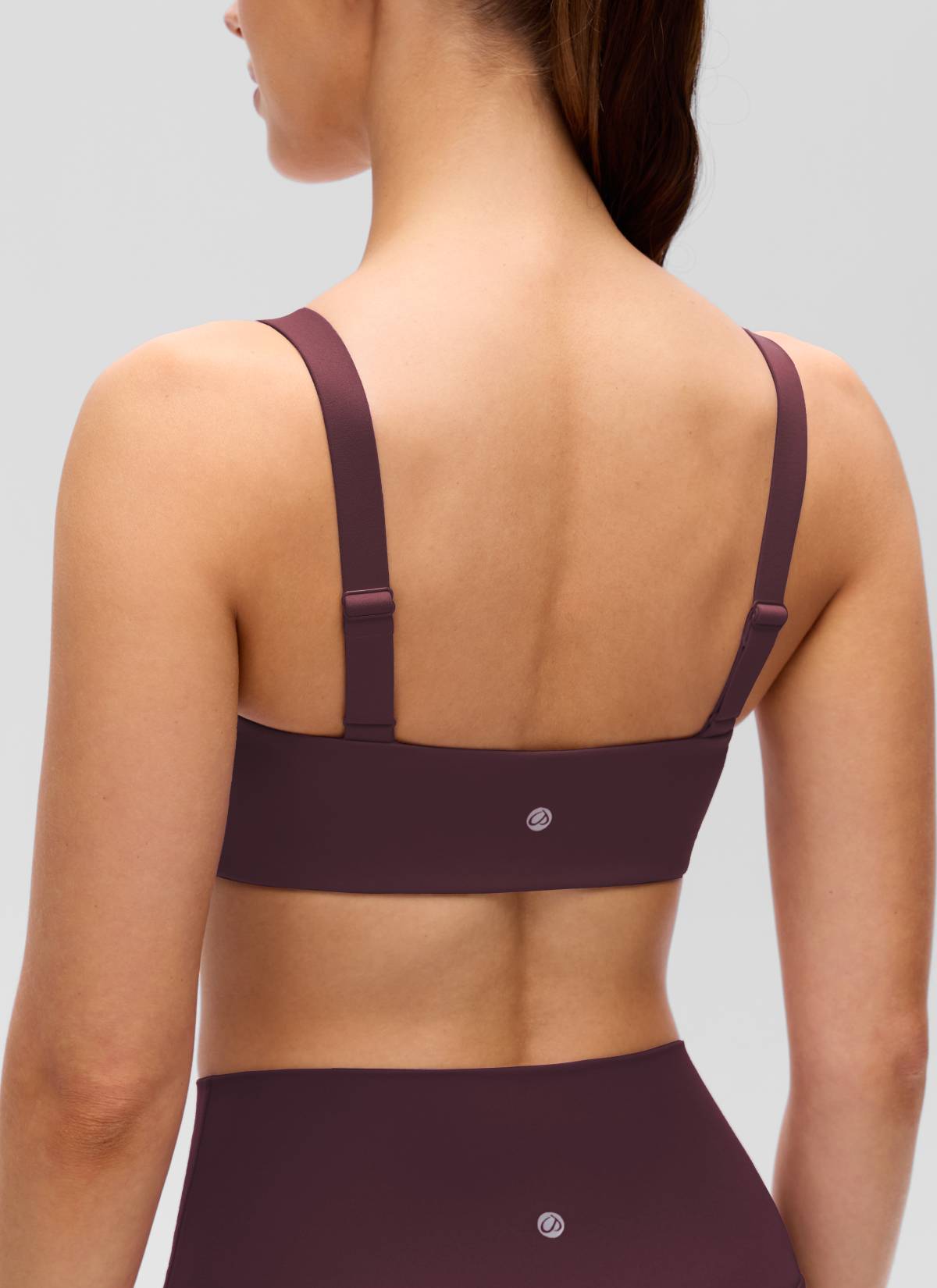 CRZ YOGA Damen Butterluxe Yoga Sport-BH mit U-Ausschnitt und quadratischem Rücken, Ripe Plum