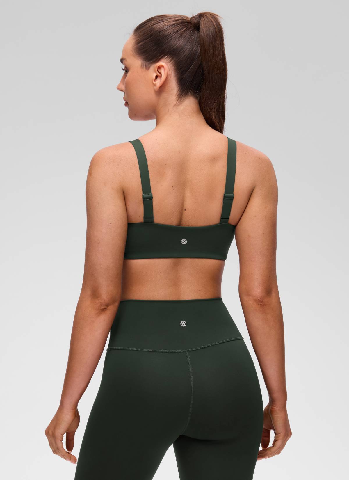 CRZ YOGA Women's Butterluxe Yoga U Neck Square Back Sports Bra Legend Green @model_info:Brooklym