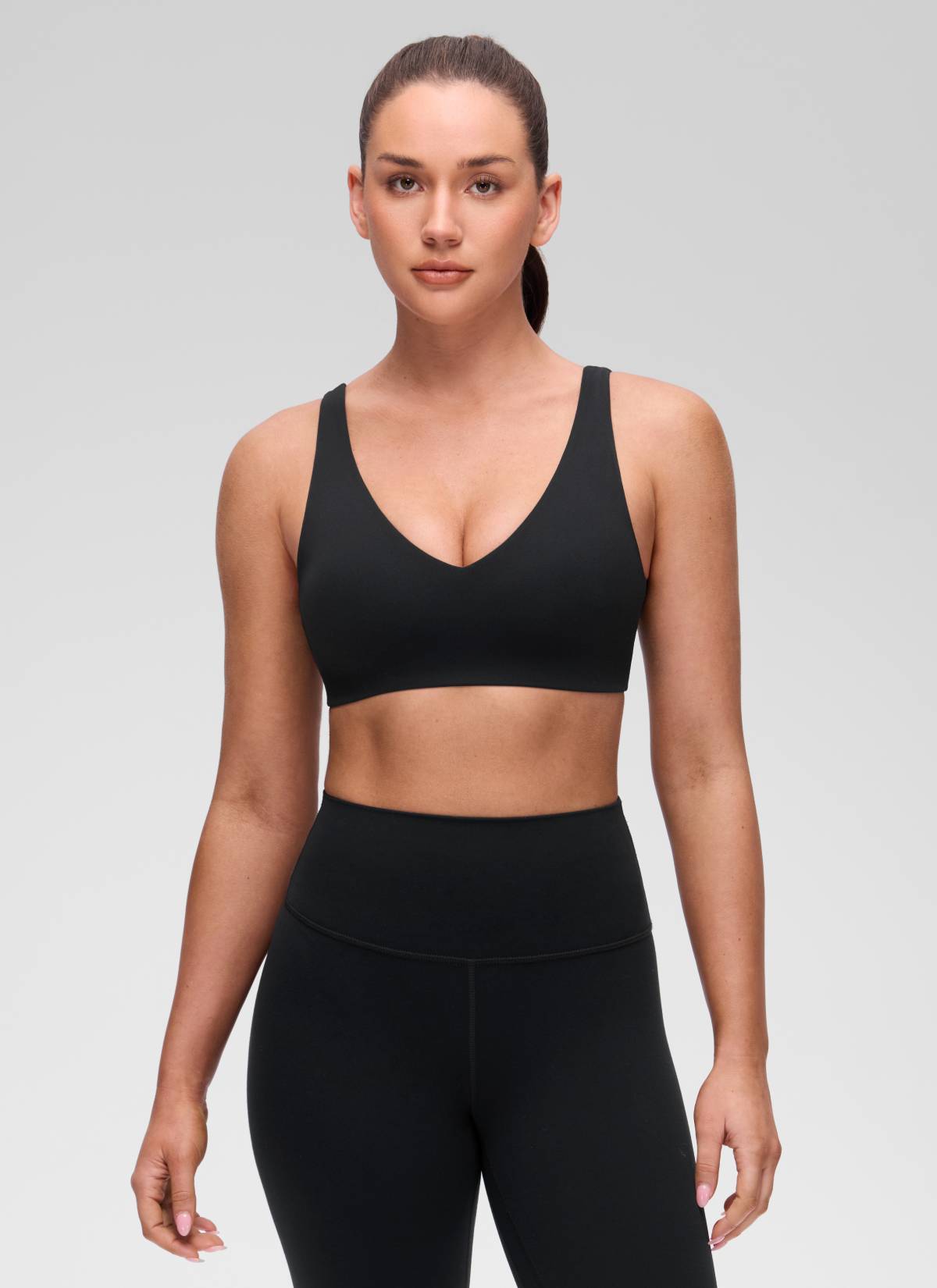 Brassière de sport de yoga à dos en U Butterluxe pour femme CRZ YOGA - Soutien léger Noir