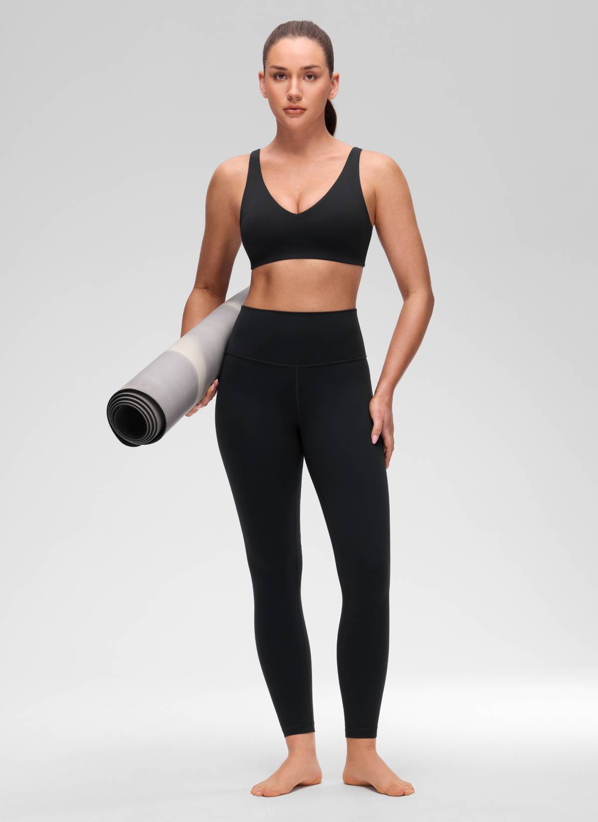 Brassière de sport de yoga à dos en U Butterluxe pour femme CRZ YOGA - Soutien léger Noir