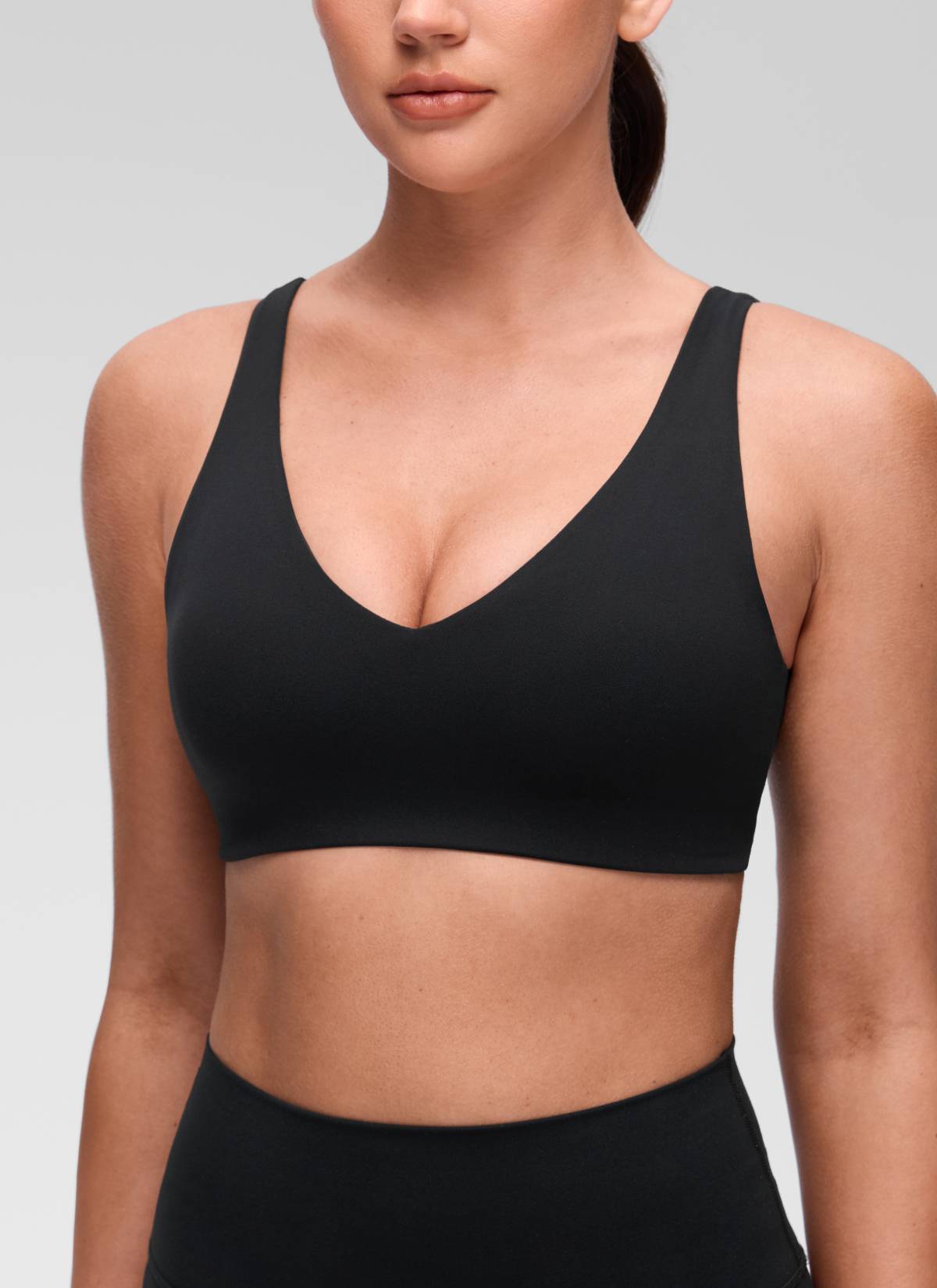 Brassière de sport de yoga à dos en U Butterluxe pour femme CRZ YOGA - Soutien léger Noir