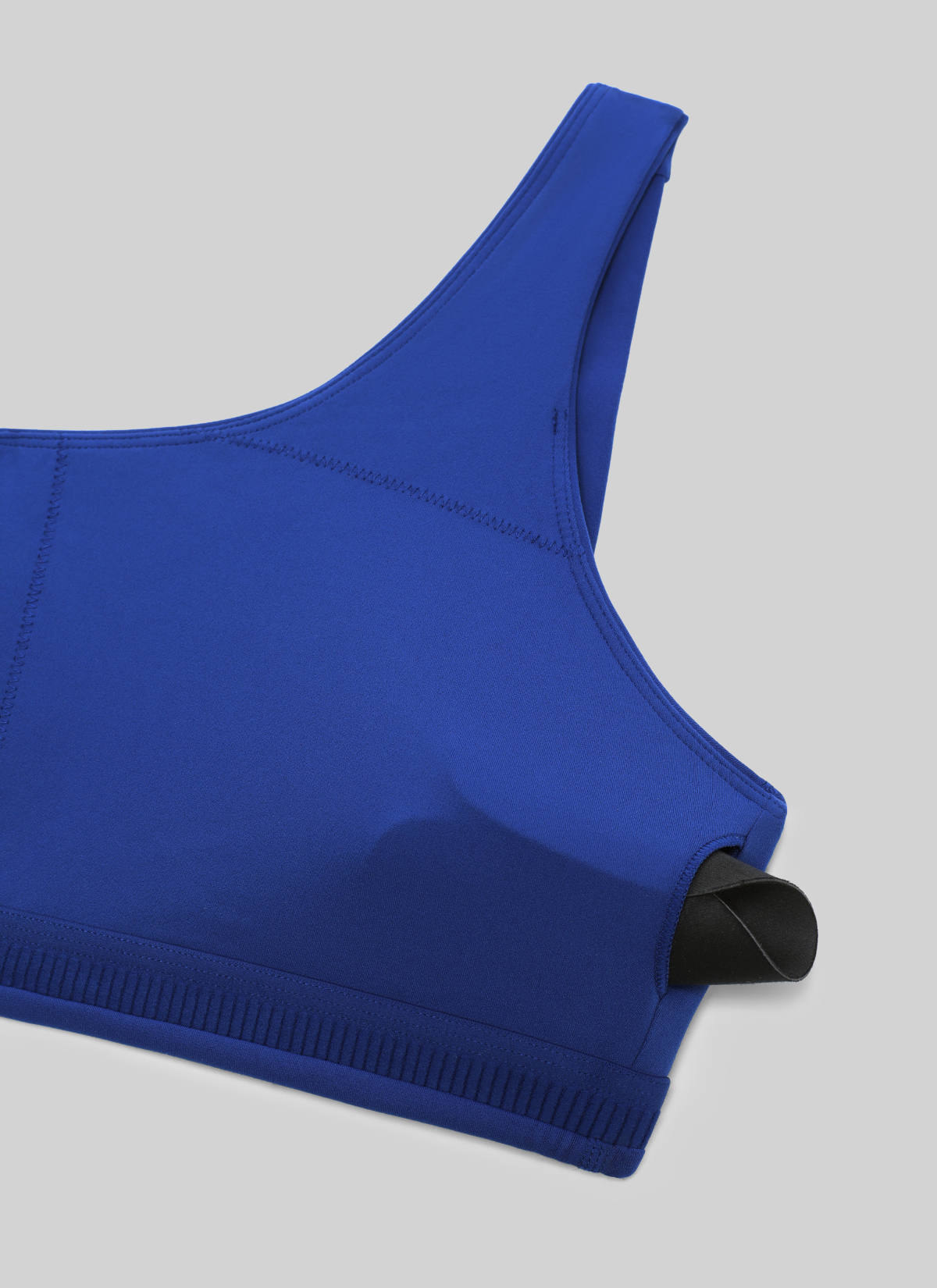 Moteriška Butterlift® jogos sportinė liemenėlė su asimetriškais dirželiais vidutinio palaikymo Waves Blue