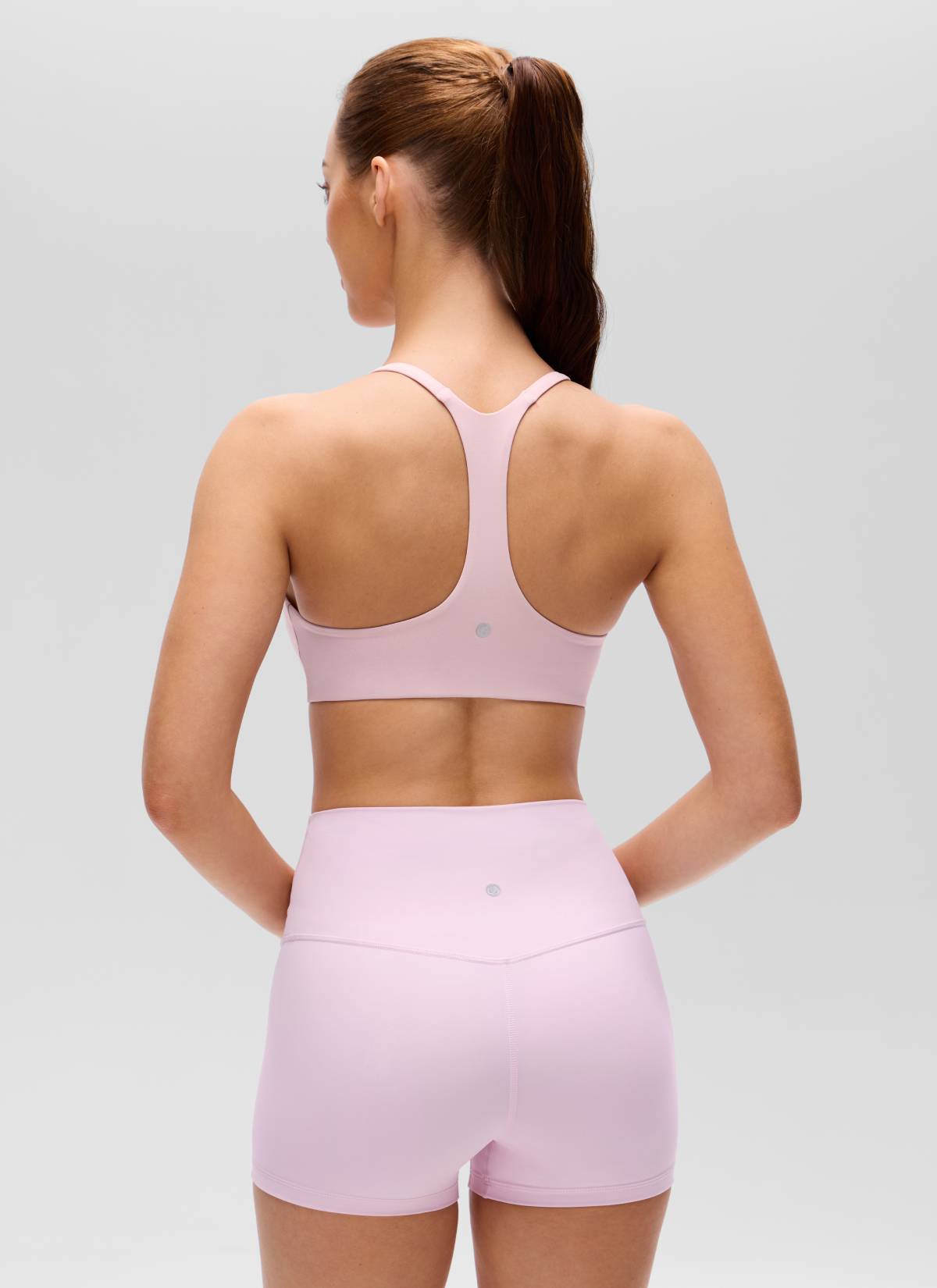CRZ YOGA Damen Butterluxe Sport-BH mit V-Ausschnitt, Racerback und schmalen Trägern Pink Haze