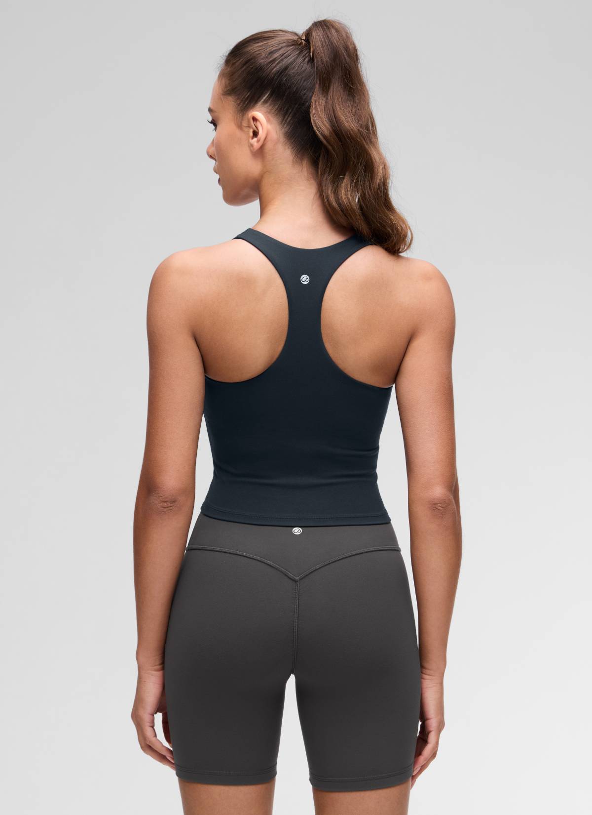CRZ YOGA Damen- Butterluxe -Yoga-Tanktop mit V-Ausschnitt, Racerback und integriertem BH – True Navy
