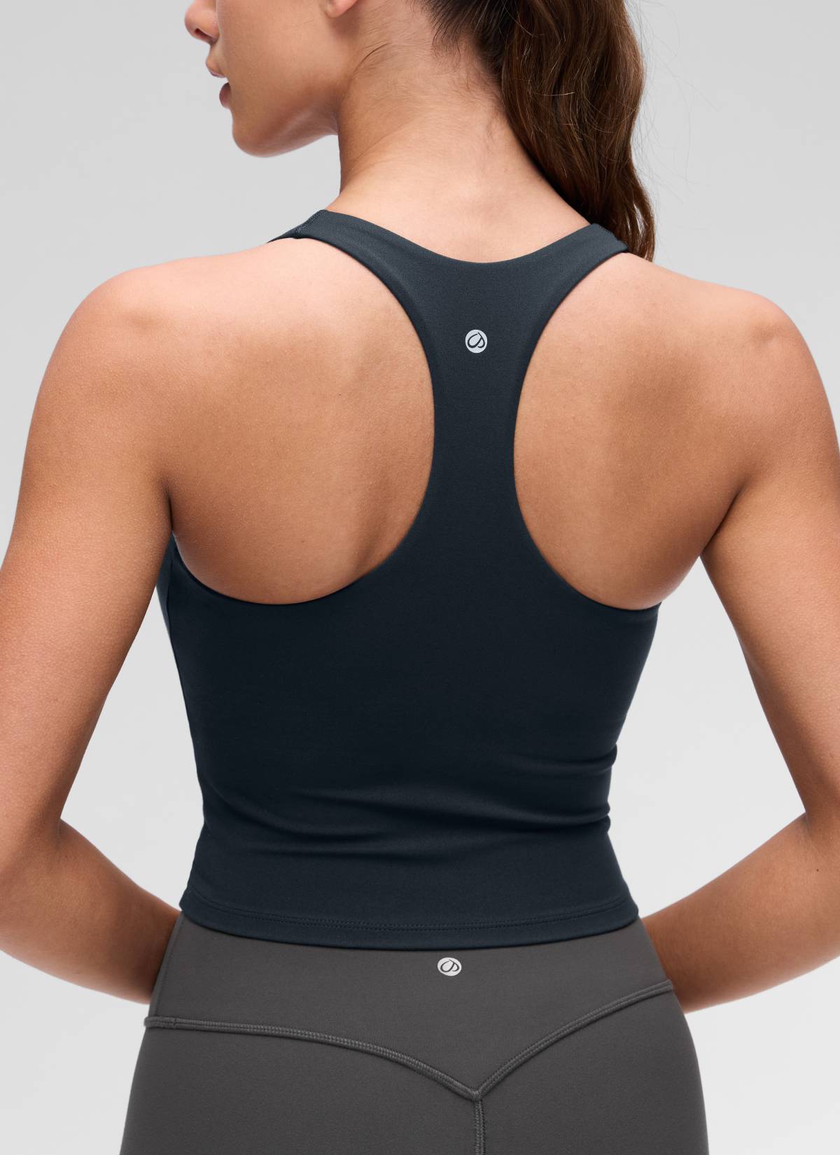 CRZ YOGA Damen- Butterluxe -Yoga-Tanktop mit V-Ausschnitt, Racerback und integriertem BH – True Navy
