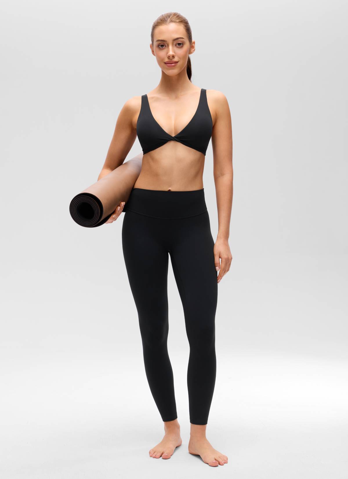 CRZ YOGA Reggiseno Sportivo Donna Butterluxe da Yoga con Scollo a V a Incrocio e Schiena a U Nero
