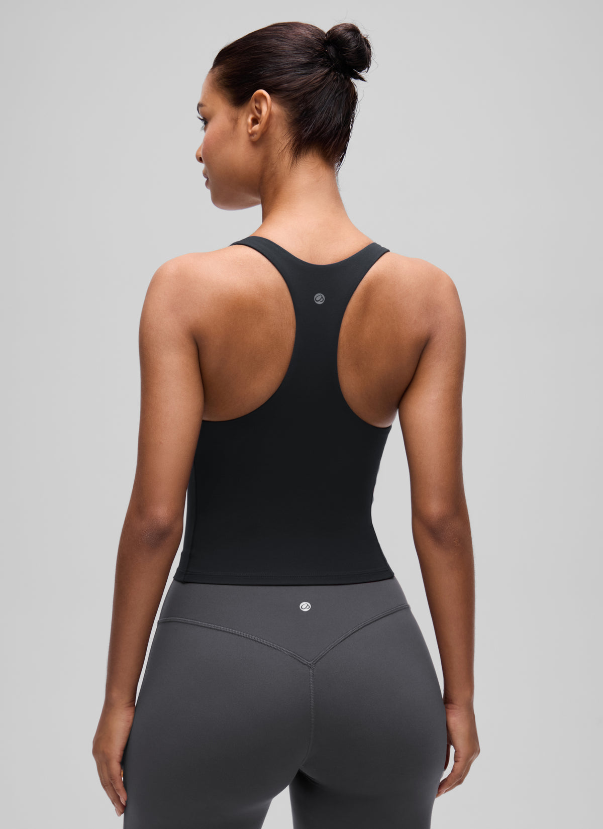 CRZ YOGA Women's Butterluxe Yoga Racerback Crop Built In Bra Tank Black @model_info:T