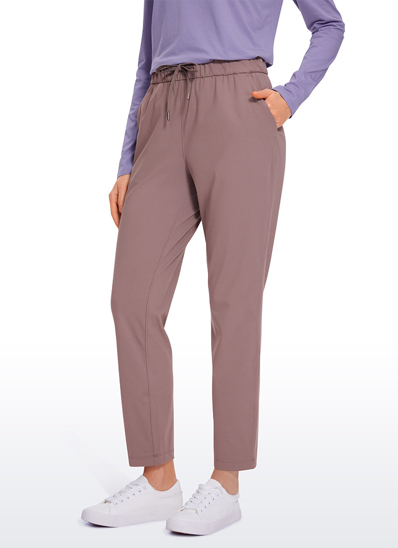 CRZ YOGA Women's Travel Slim Fit Stretch Drawstring 7/8 Pants 27'' Mauve @model_info:Vlad2
