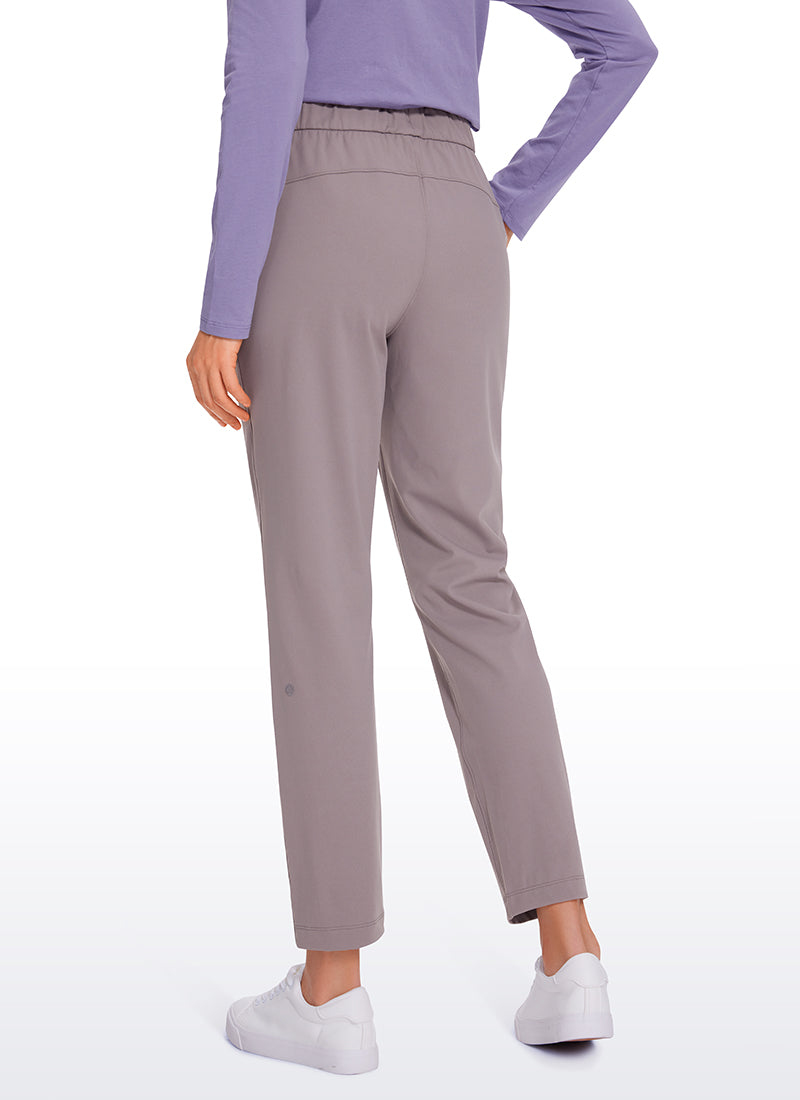 CRZ YOGA Women's Travel Slim Fit Stretch Drawstring 7/8 Pants 27'' Lunar Rock @model_info:Vlad2