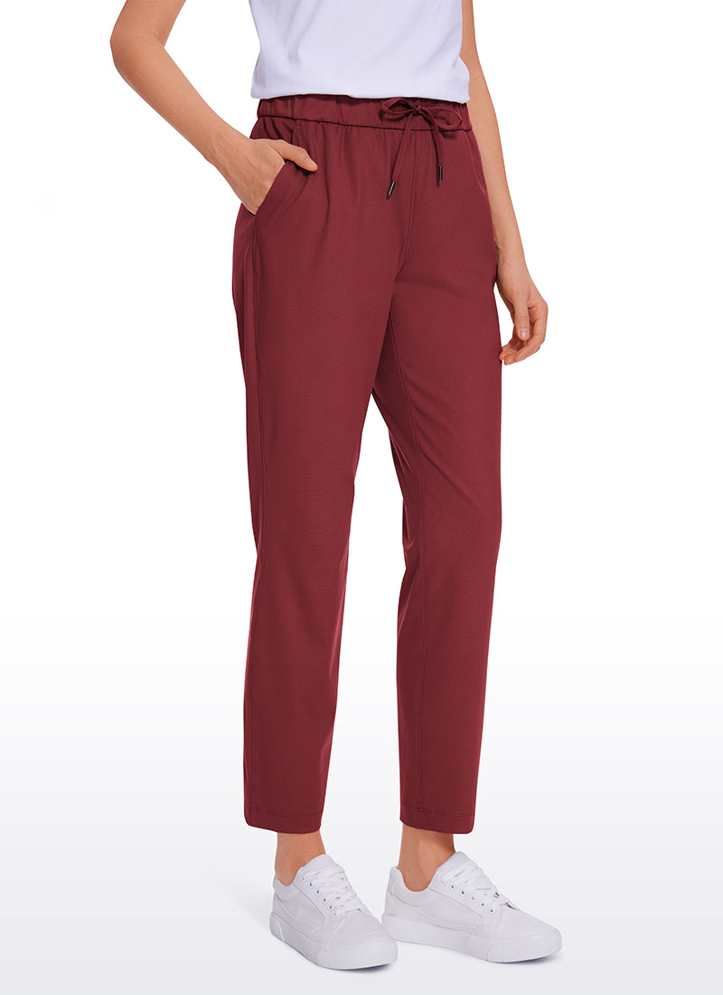 CRZ YOGA Women's Travel Slim Fit Stretch Drawstring 7/8 Pants 27'' Savannah @model_info:Vlad2