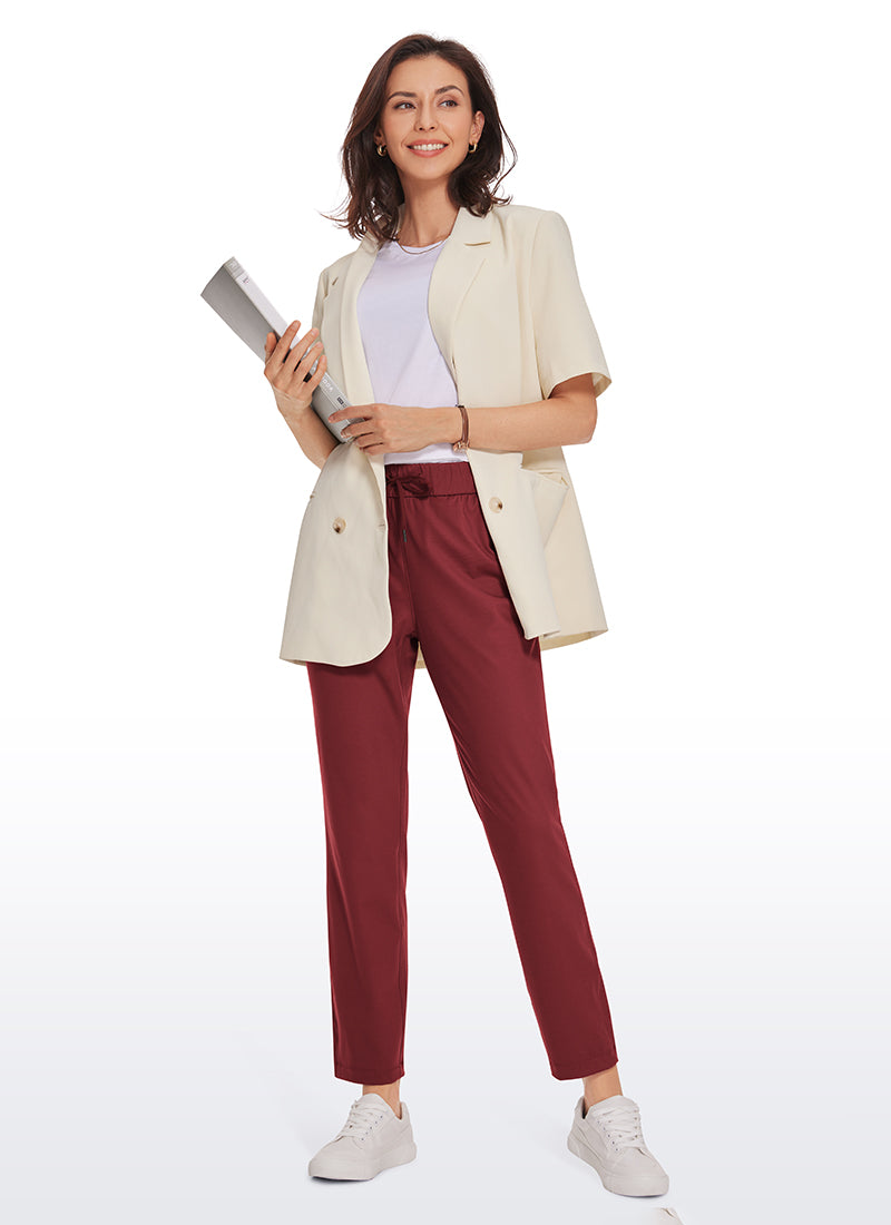 CRZ YOGA Women's Travel Slim Fit Stretch Drawstring 7/8 Pants 27'' Savannah @model_info:Vlad2