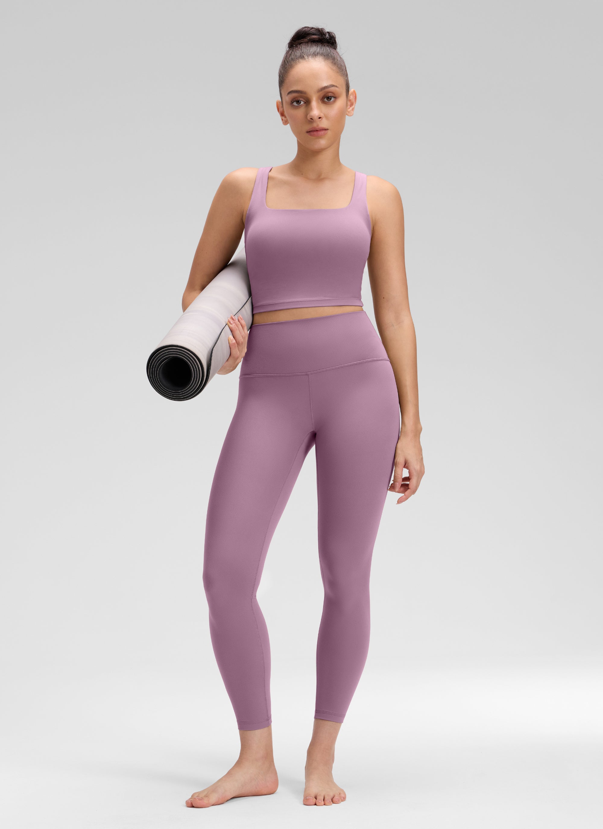 CRZ YOGA – Colanți de yoga pentru femei, model „Yoga Lounge”, talie înaltă, din material Butterluxe, lungime 25”, culoare lavandă deschisă