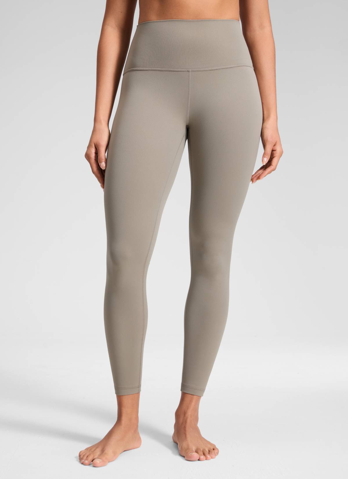 CRZ YOGA - Colanți de yoga pentru femei, model „Yoga Lounge”, cu talie înaltă, din material Butterluxe, lungime 25'' - Gri cenușiu cald