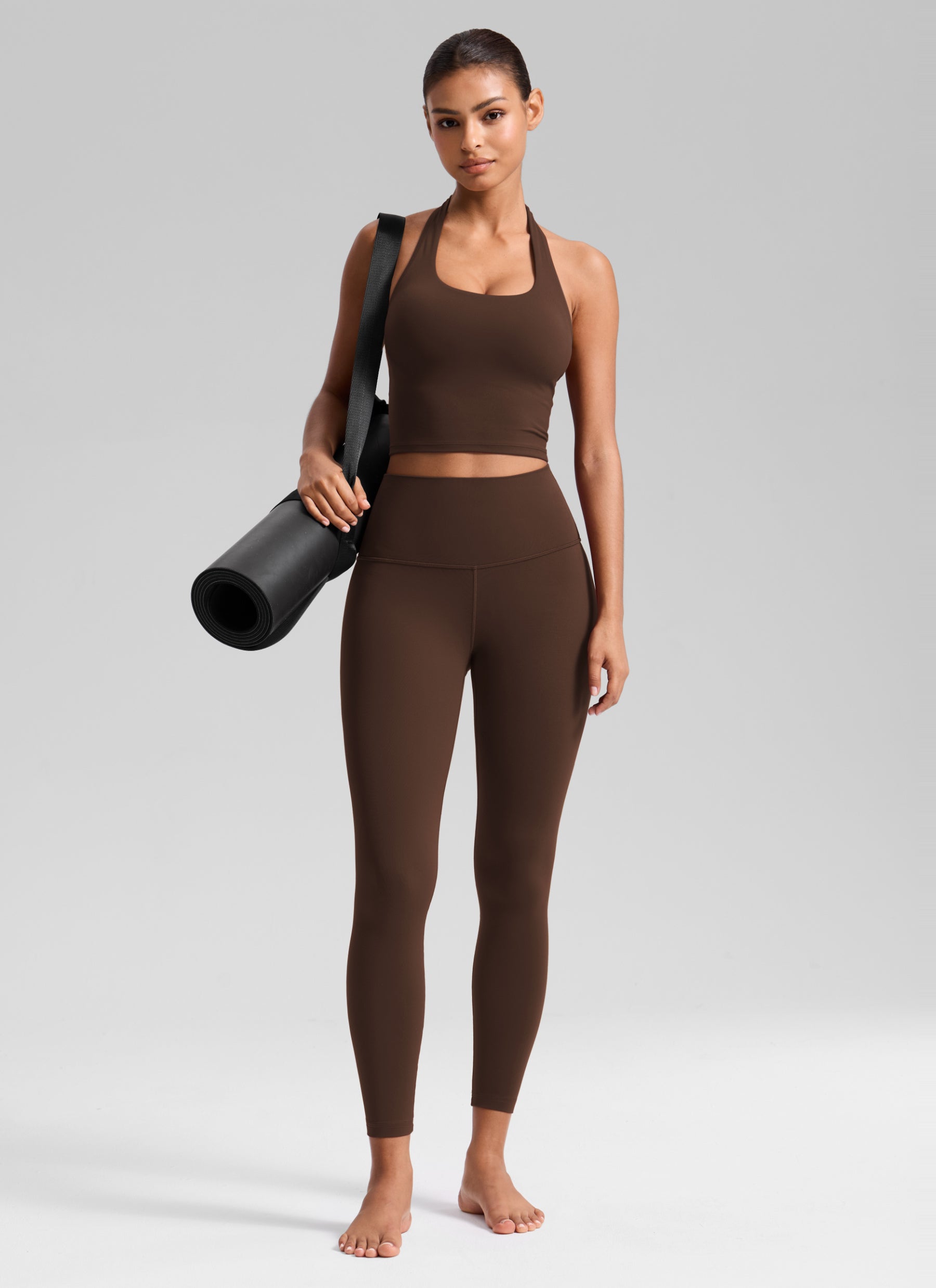 CRZ YOGA Women's Yoga Lounge High Rise Butterluxe Yoga Leggings 25'' Walnut Brown