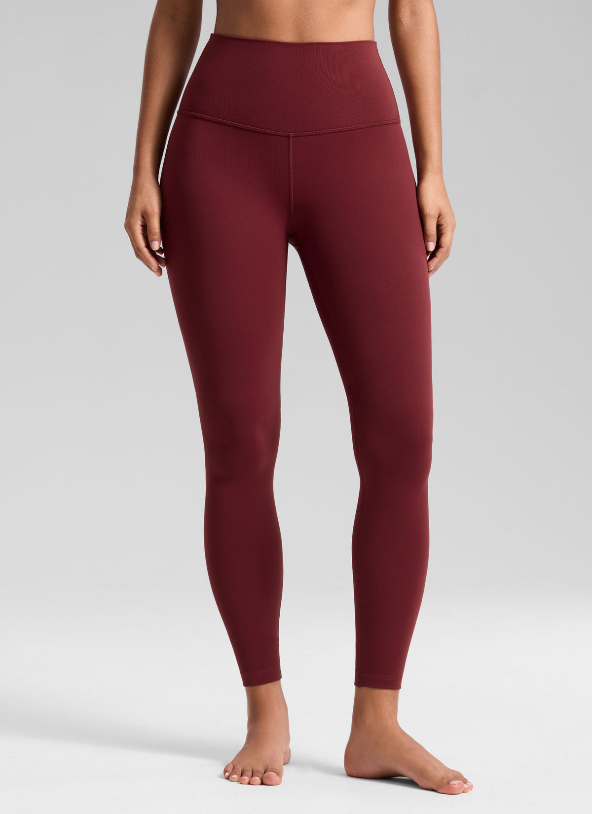 CRZ YOGA Women's Yoga Lounge High Rise Butterluxe Yoga Leggings 25'' Burgundy Bay @model_info:T