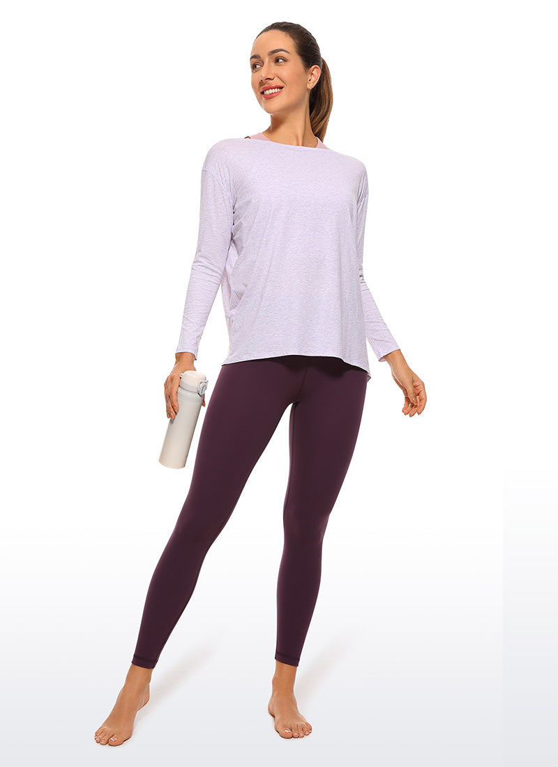 Leggings da yoga da donna CRZ YOGA da lounge a vita alta Butterluxe, 64 cm, Viola Scuro