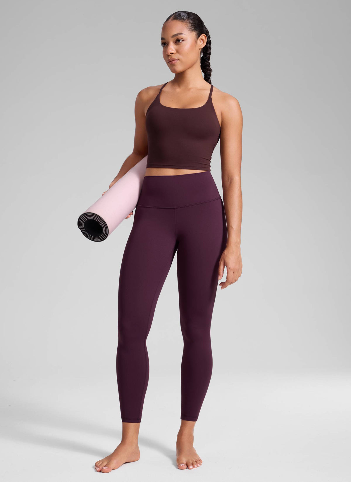 CRZ YOGA Naisten Jooga Oleskelu Korkea Vyötärö Butterluxe Joogalegginsit 64 cm Deep Purple @model_info:Fiona