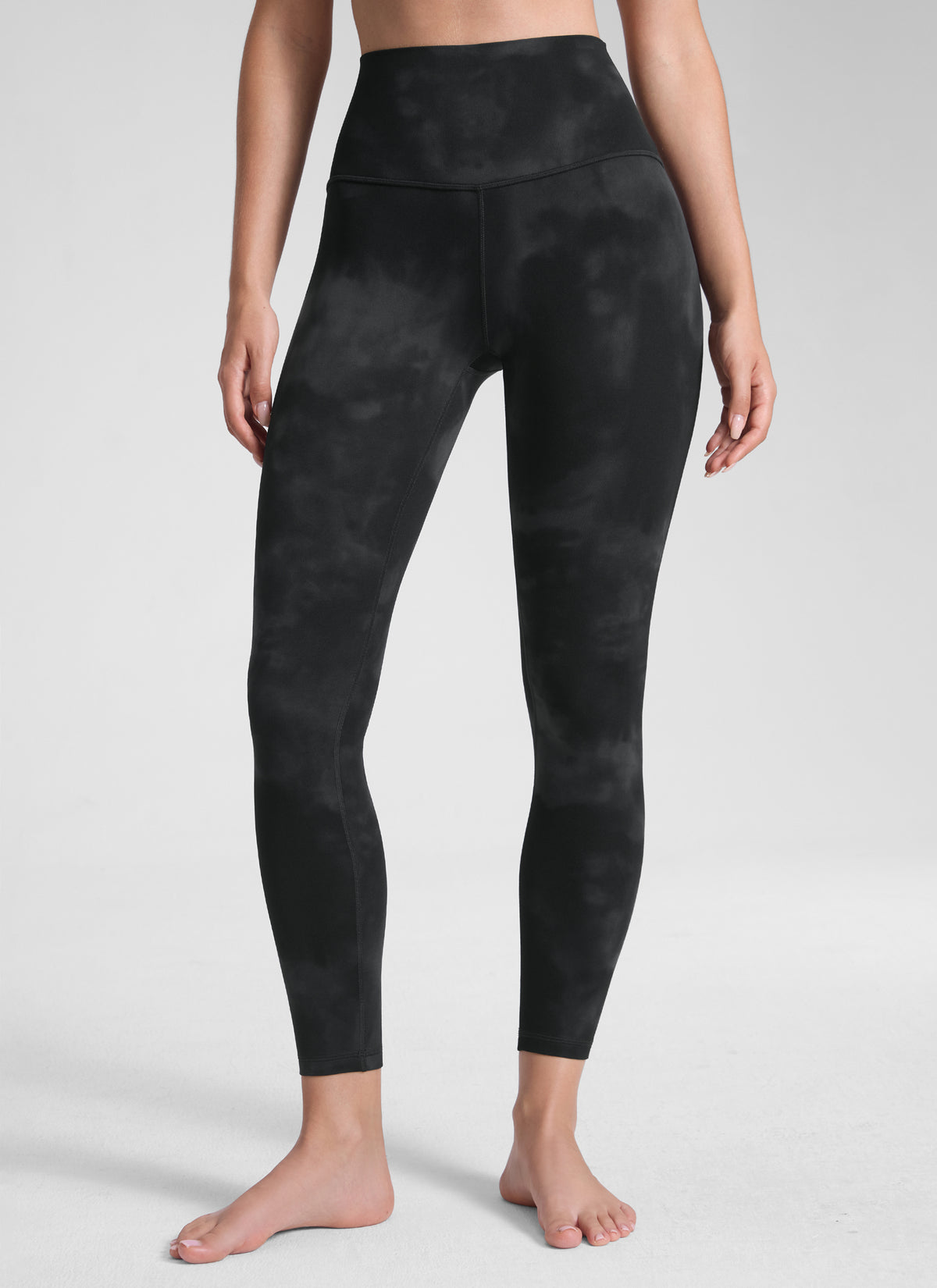 CRZ YOGA Naisten korkeavyötäröiset Butterluxe-joogaleggingsit oleskeluun 64 cm Musta Tie Dye Kukat