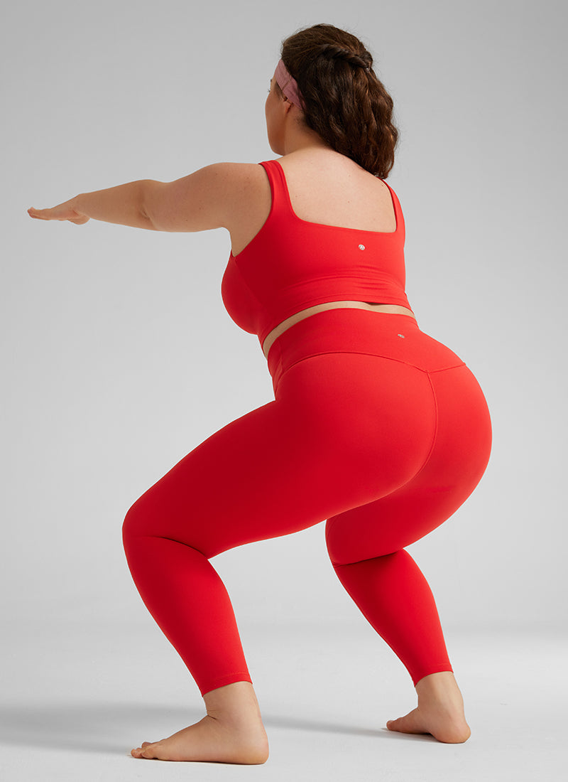 CRZ YOGA Naisten korkeavyötäröiset Butterluxe-joogaleggingsit oleskeluun 64 cm Tummanpunainen
