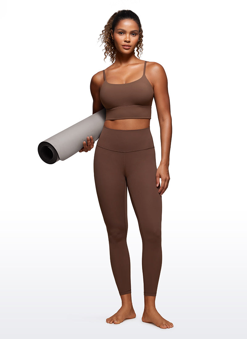 CRZ YOGA Women's Yoga Lounge High Rise Butterluxe Yoga Leggings 25'' Coffee Brown @model_info:Gigi
