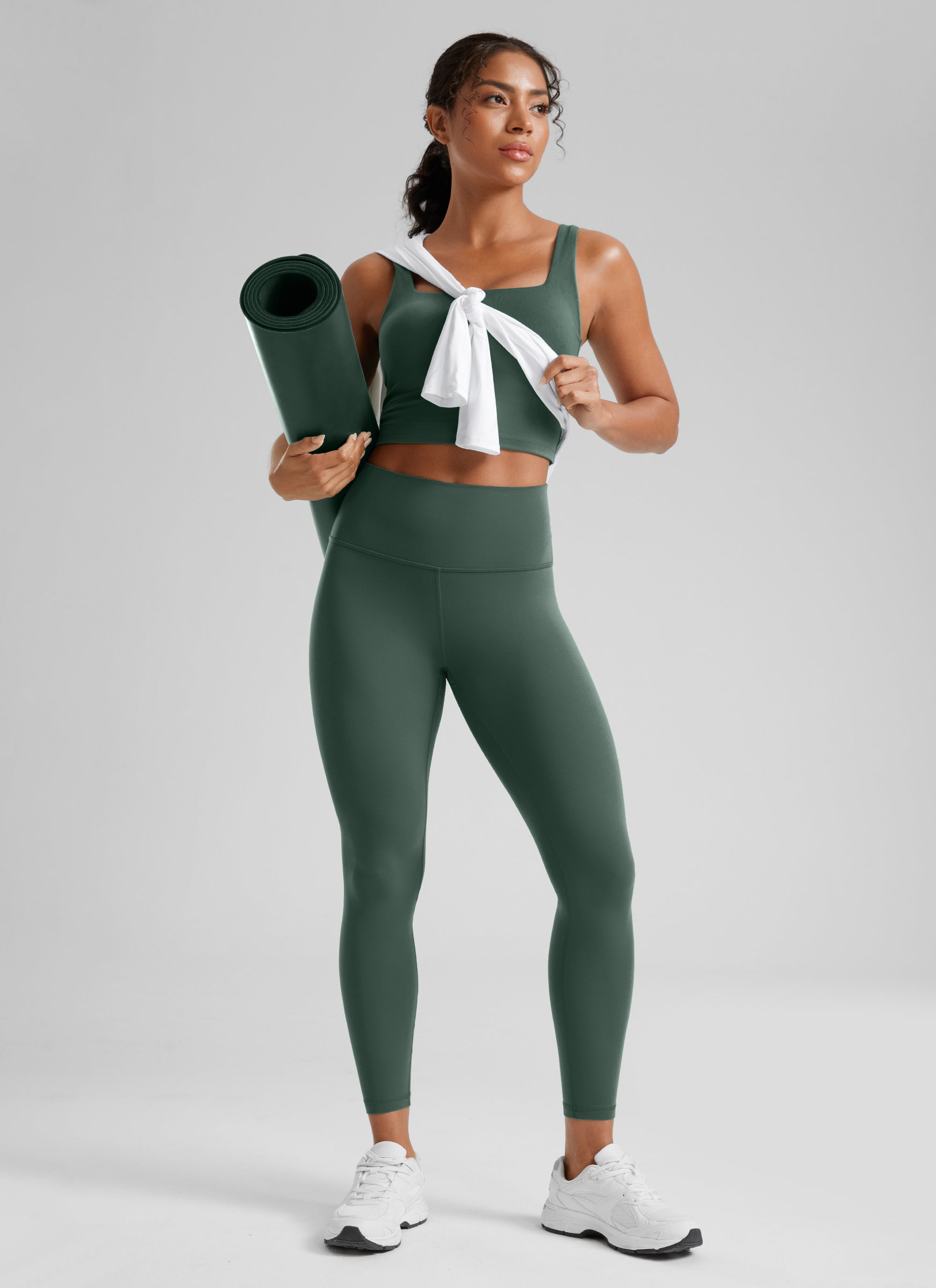 Leggings da Yoga Butterluxe a vita alta Yoga Lounge da donna CRZ YOGA 64 cm Verde Foresta Scuro
