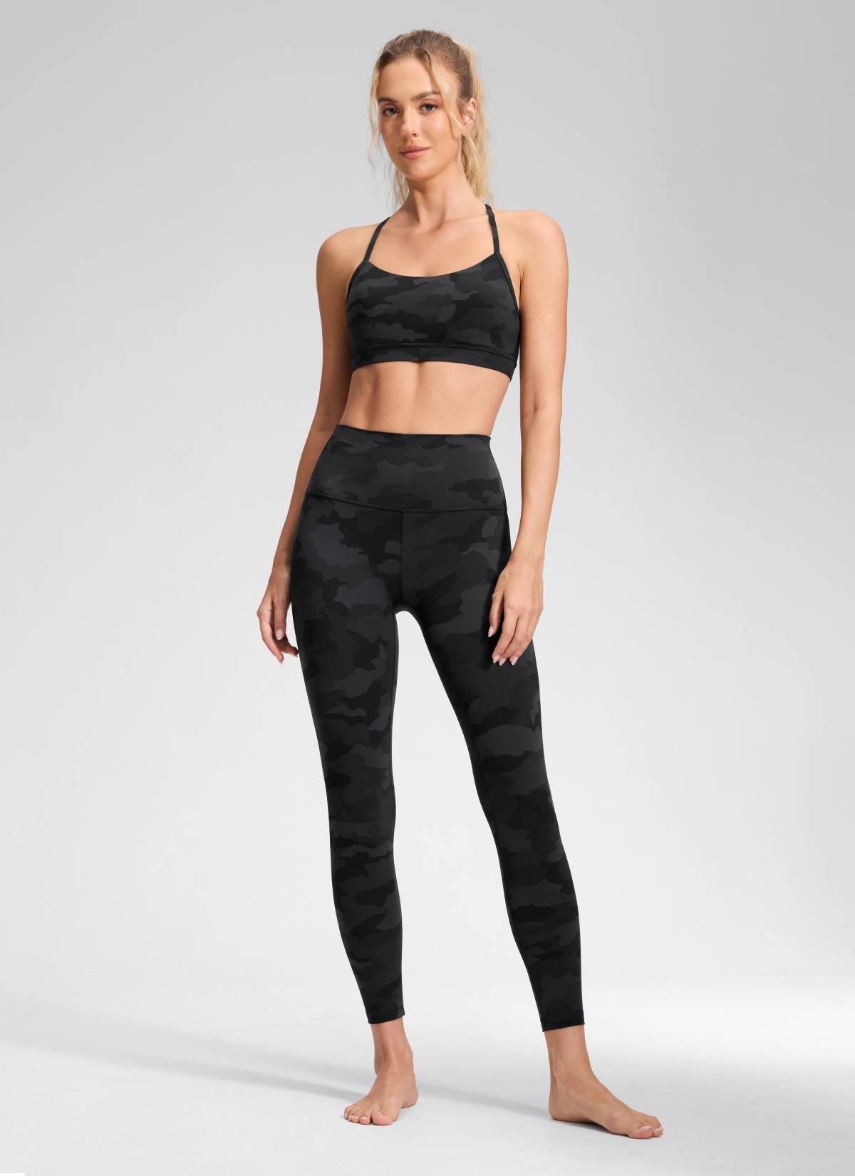 CRZ YOGA Women's Yoga Lounge High Rise Butterluxe Yoga Leggings 25'' Dark Grey Camouflage 2