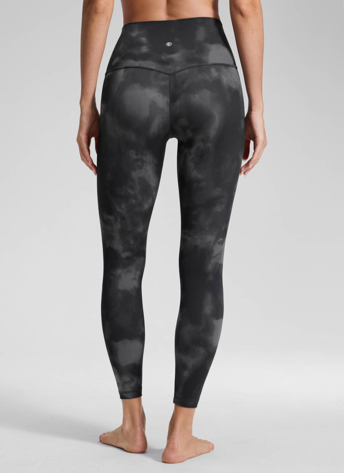 CRZ YOGA - Colanți de yoga pentru femei, model „Yoga Lounge”, talie înaltă, din material Butterluxe, 25'' gri, cu imprimeu floral „tie-dye”