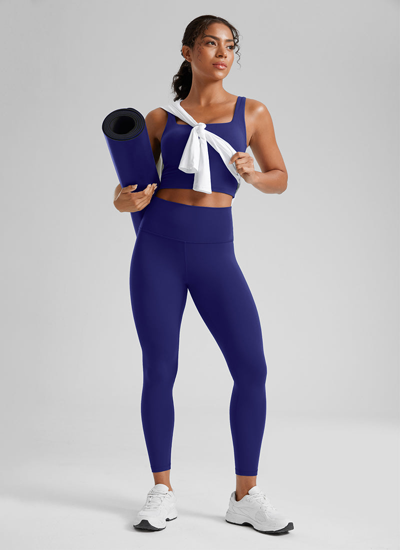 CRZ YOGA Damen-Yoga-Leggings „Yoga Lounge“ mit hoher Taille und „ Butterluxe “-Design, 25 Zoll, Larkspur-Blau @model_info:Crystal