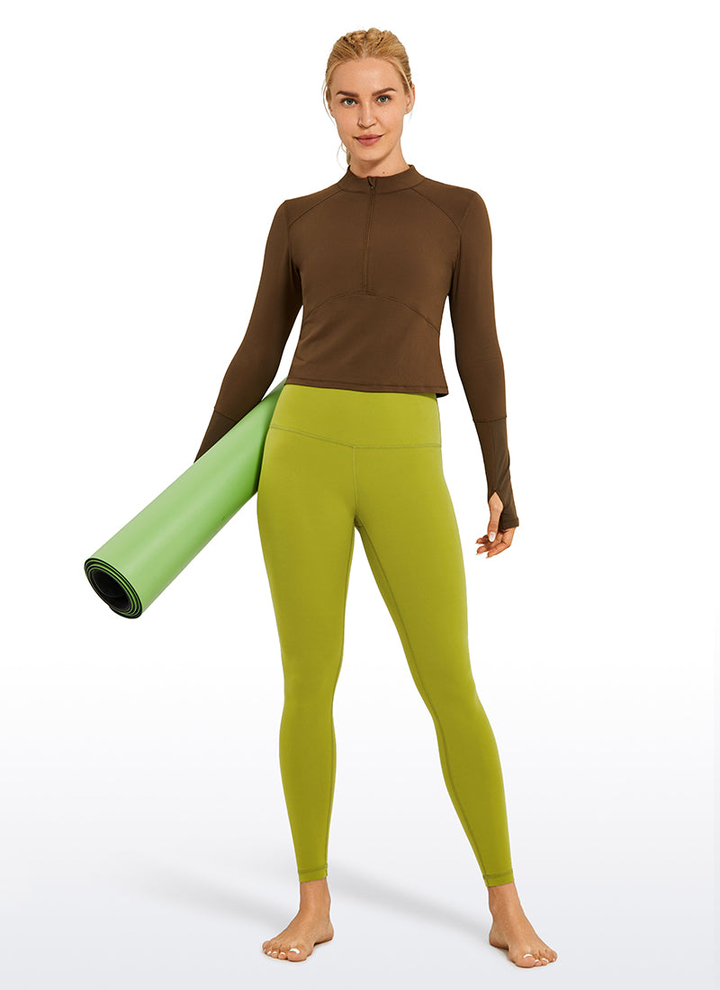 CRZ YOGA Women's Yoga Lounge High Rise Butterluxe Yoga Leggings 25'' Mustard Green