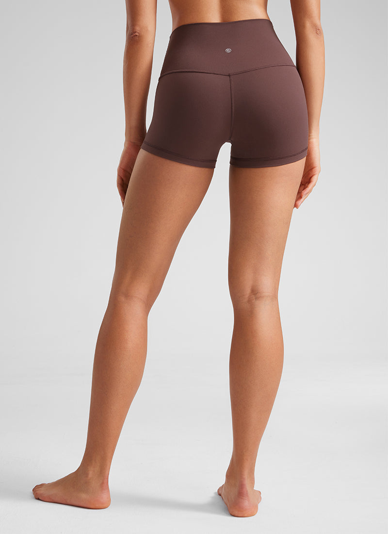 CRZ YOGA Short de cyclisme Butterluxe taille haute sculptant pour femme 6 cm Taupe