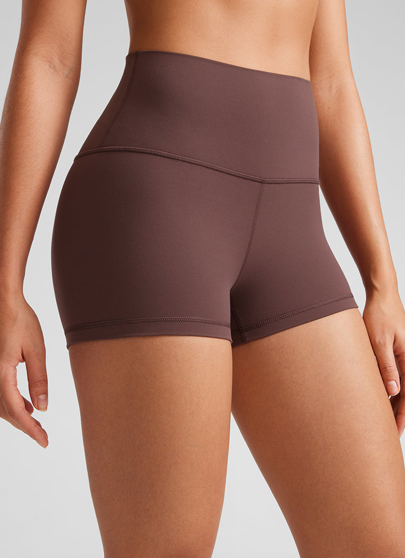 CRZ YOGA Short de cyclisme Butterluxe taille haute sculptant pour femme 6 cm Taupe