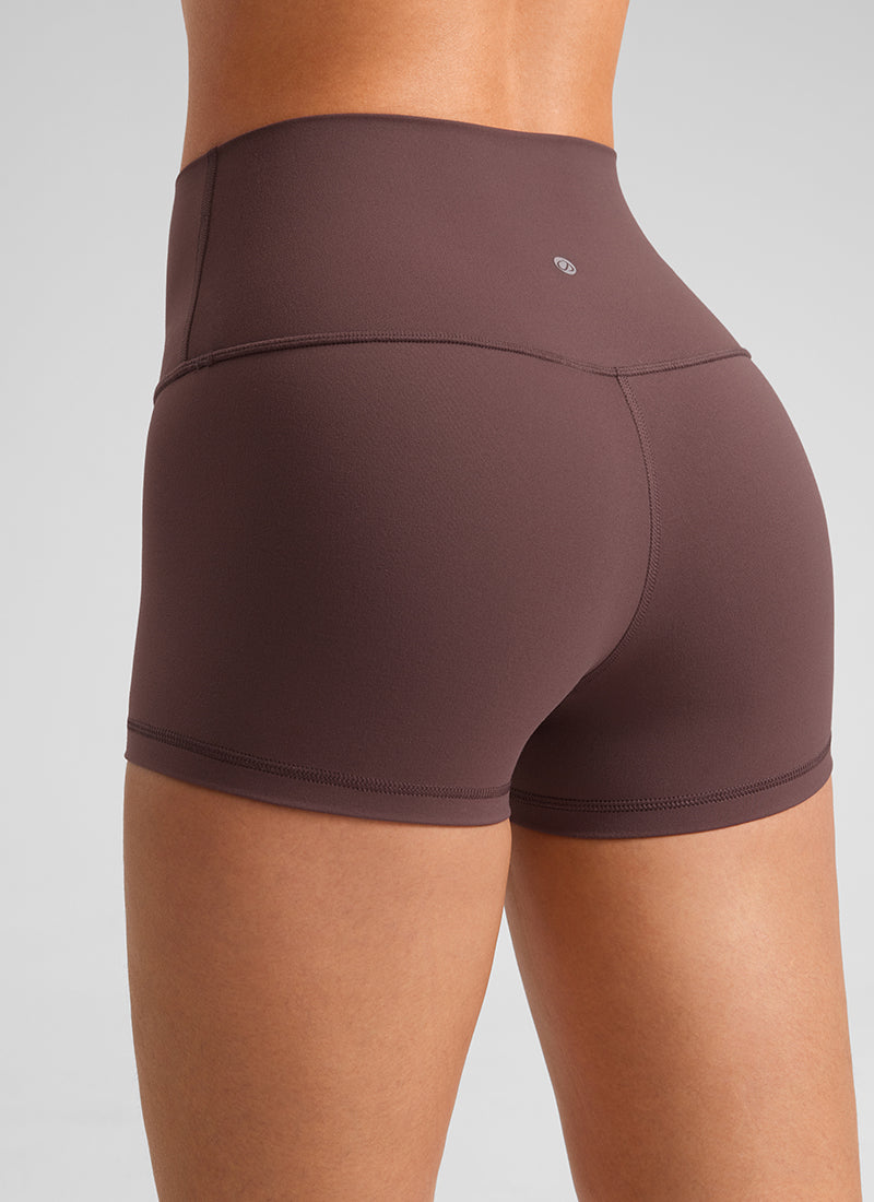CRZ YOGA Short de cyclisme Butterluxe taille haute sculptant pour femme 6 cm Taupe
