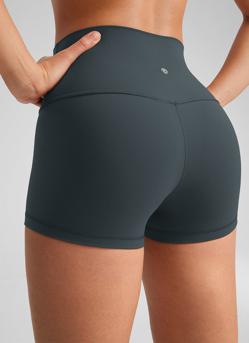 CRZ YOGA Short de cyclisme Butterluxe taille haute sculptant pour femme 6 cm Vert foncé