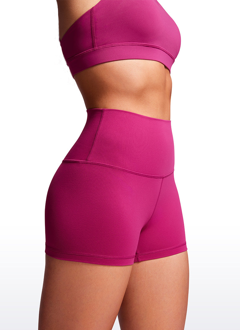 CRZ YOGA Șorturi de yoga pentru femei, cu talie înaltă, model „Booty Butterluxe Biker”, 2,5'', magenta-violet