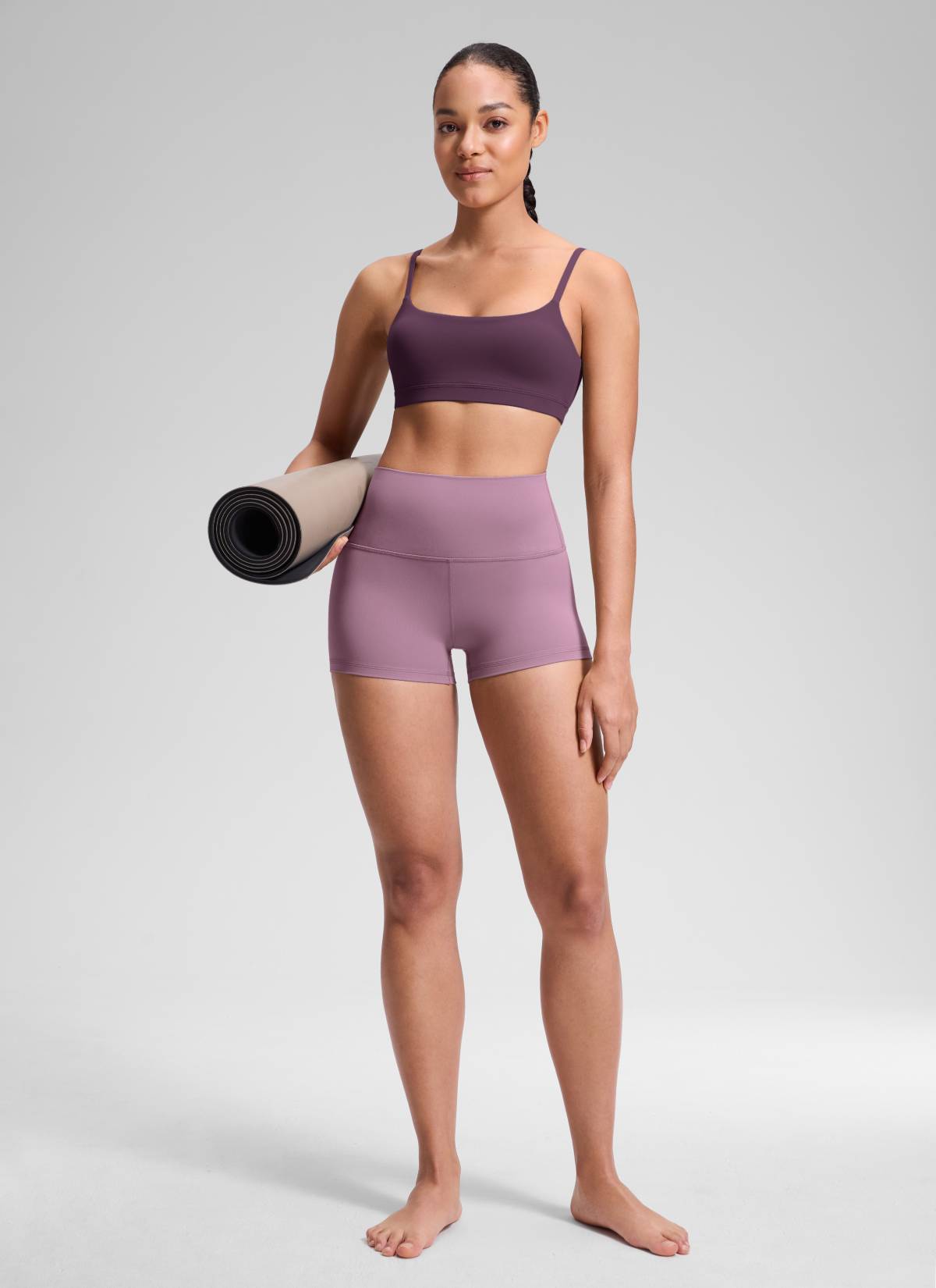 Mini short de motard Butterluxe taille haute pour femme CRZ YOGA 6 cm Lavande clair