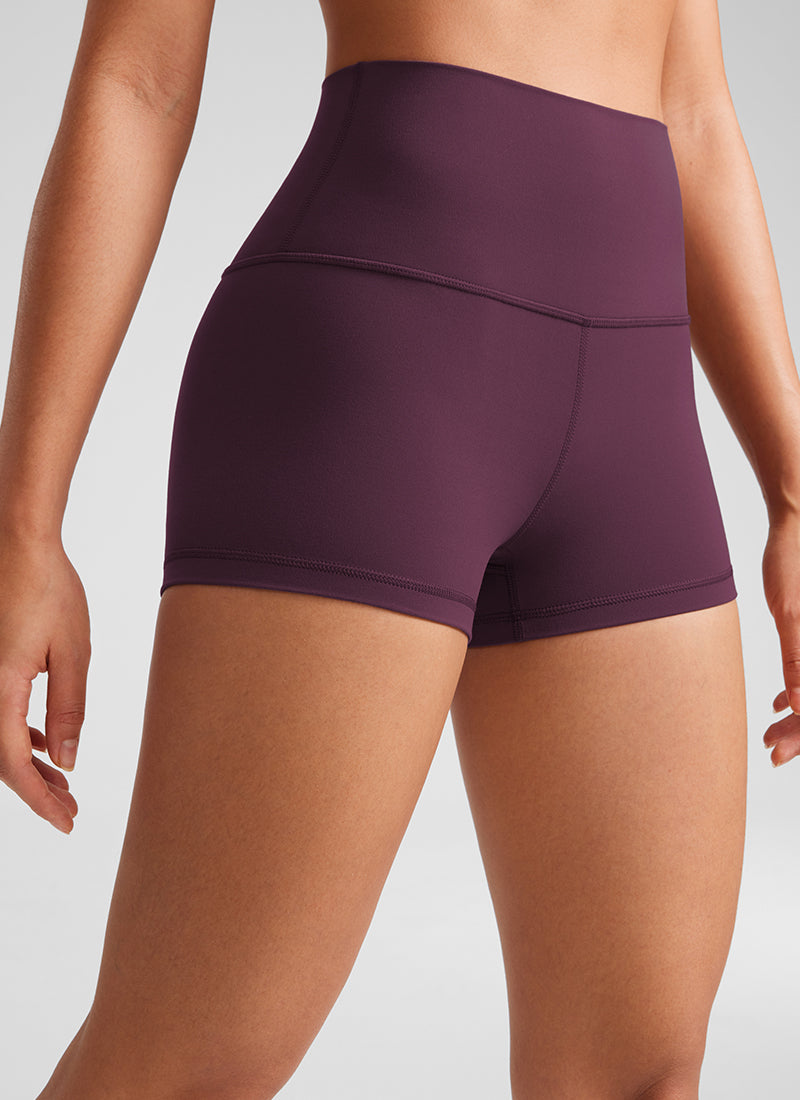CRZ YOGA Short de cyclisme Butterluxe taille haute sculptant pour femme 6 cm Violet foncé