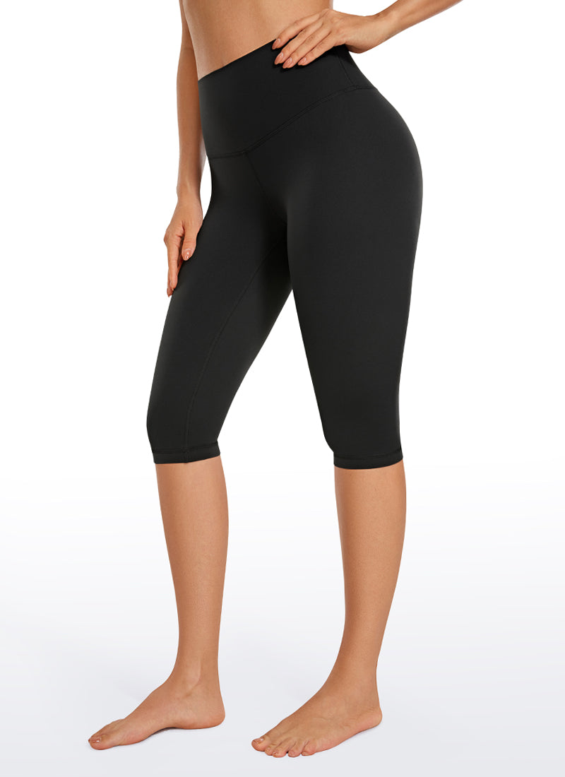 CRZ YOGA: Mallas capri de talle alto para mujer, con estampado « Butterluxe » y largo hasta la rodilla, talla 14